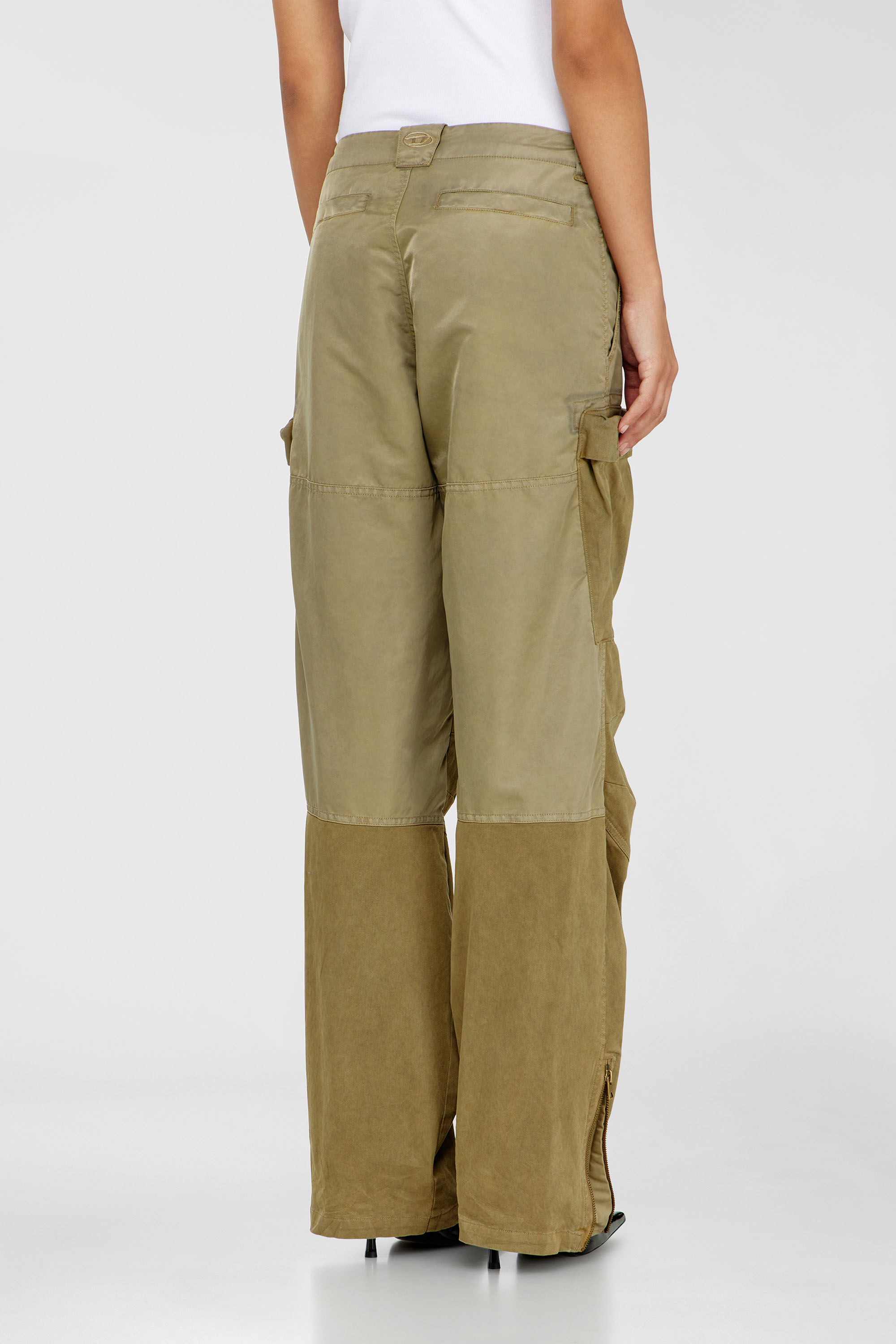 Diesel - P-ARKER, Female's Cargo pants in cotton and nylon in Military Green - 4