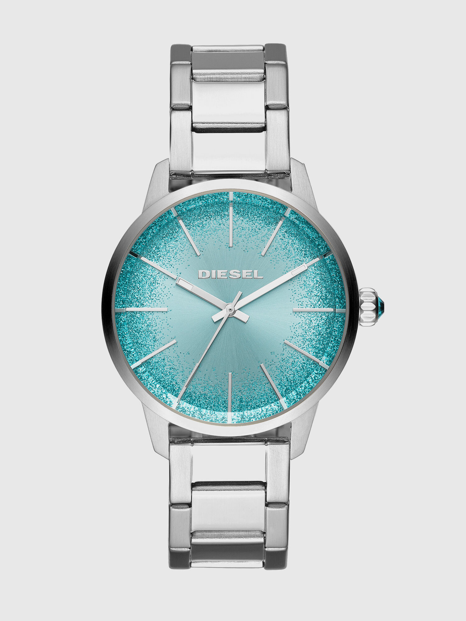 Diesel - DZ5574, Woman's Castilla silver-tone watch with blue dial, 38 mm in Water Green - 1