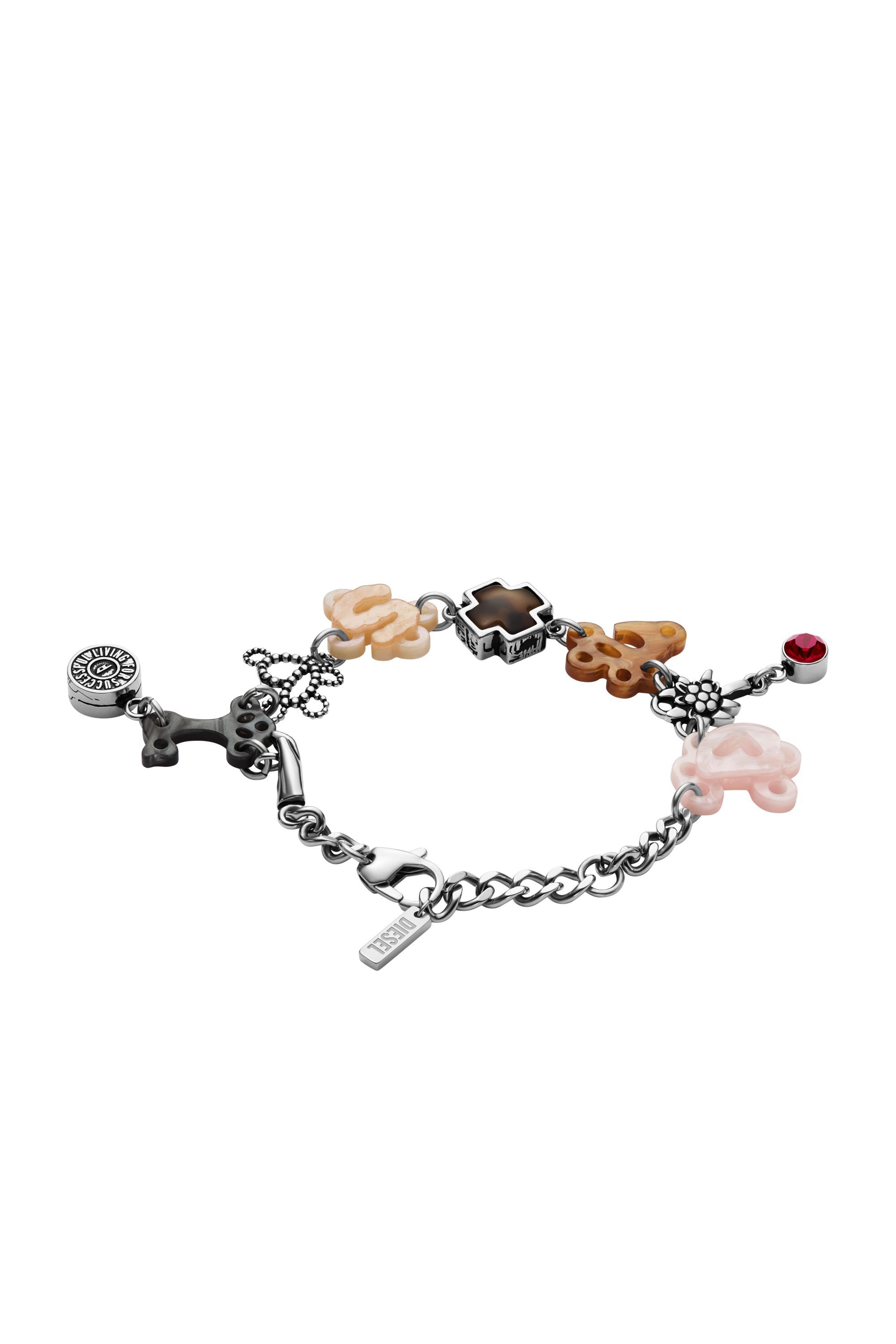 【DIESEL】Dx1551040 Jewel Women's Stainless Steel Chain Bracelet | Silver | Diesel