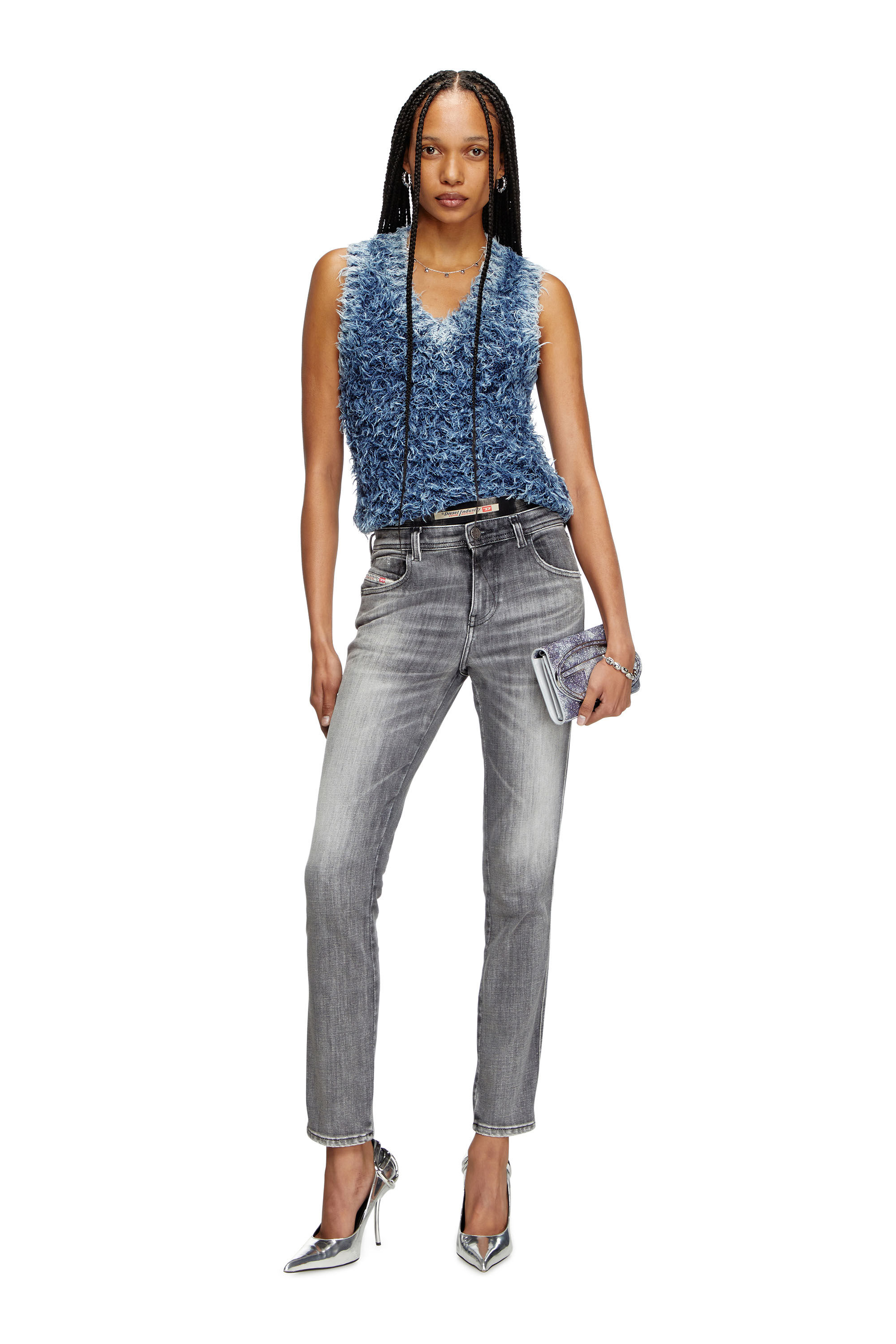 Women's Textured-knit vest | Blue | Diesel