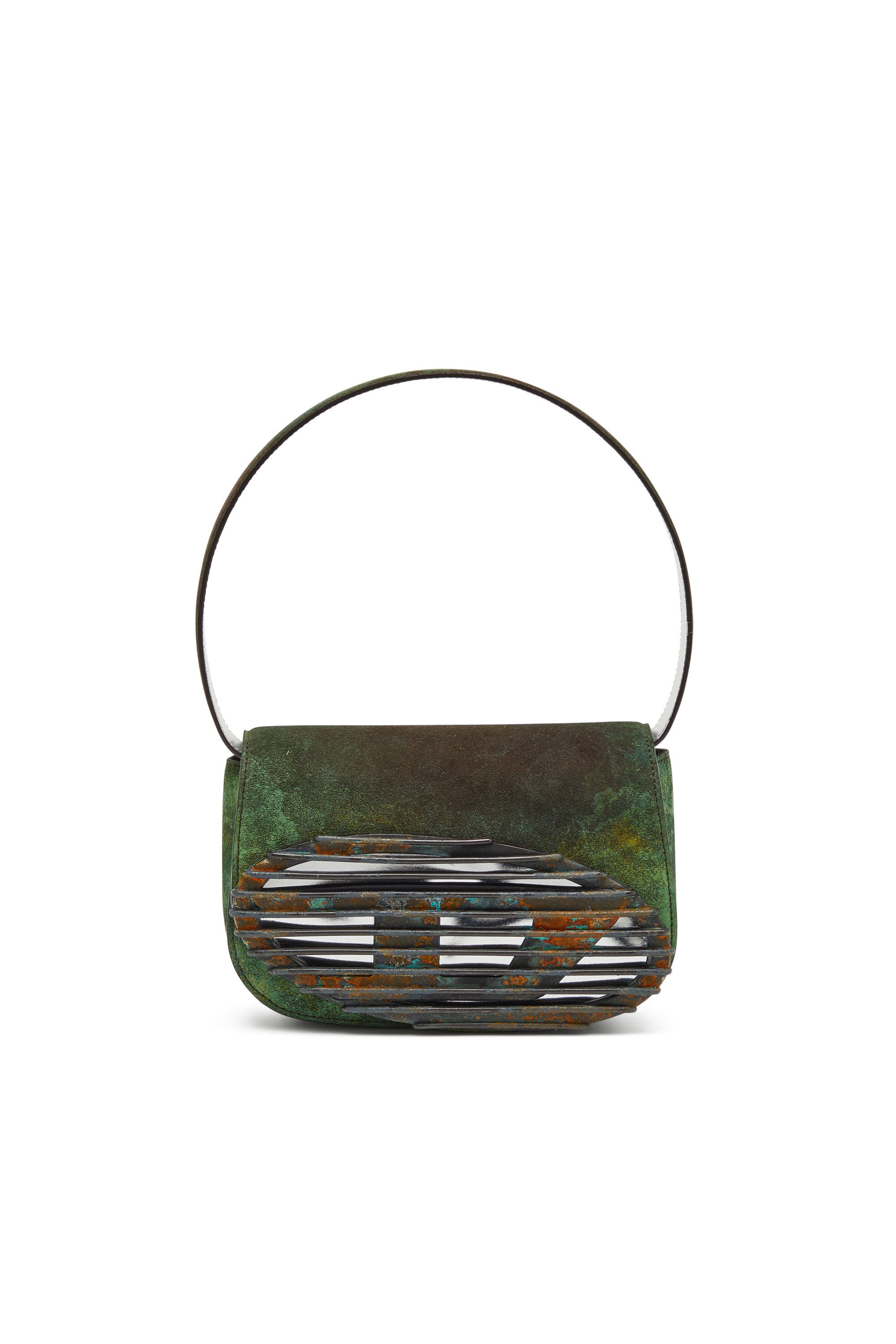 Diesel - 1DR, Female's 1DR-Iconic shoulder bag in oxidised leather in Dark Green - 1
