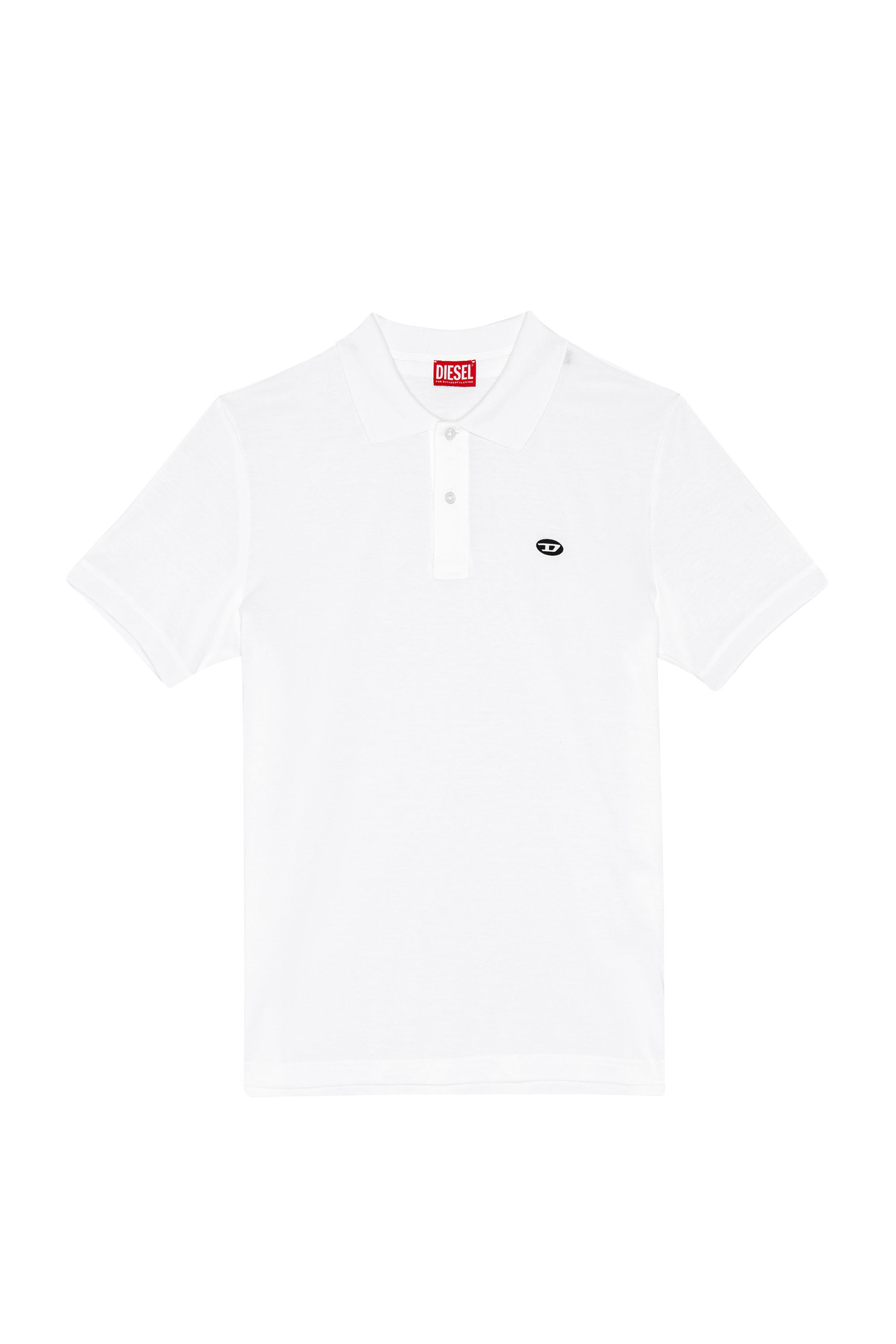 Diesel - T-SMITH-DOVAL-PJ, Male's Polo shirt with oval D patch in White - 2