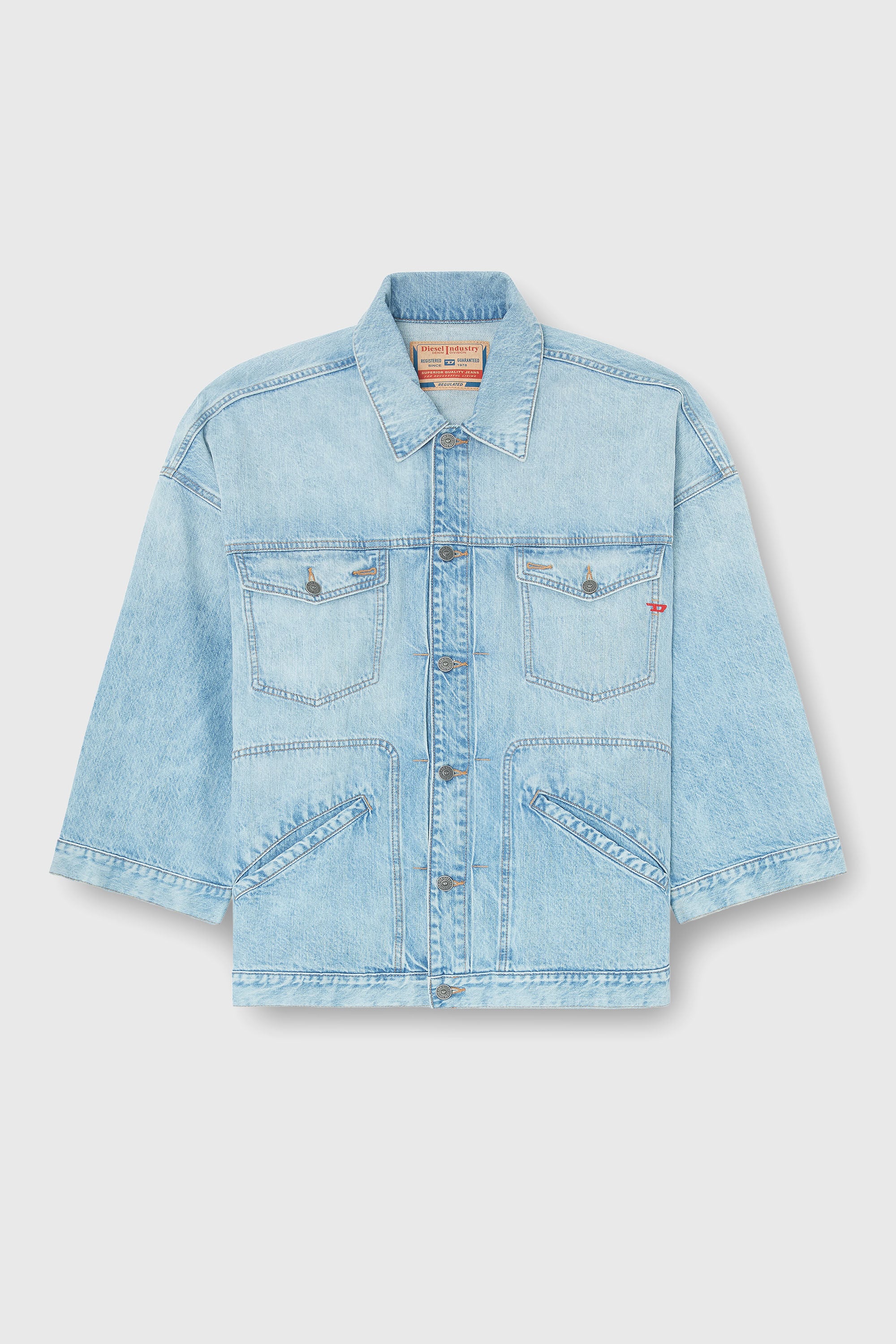 Diesel - DE-LIN, Woman's Oversized denim workwear jacket in Light Blue - 2