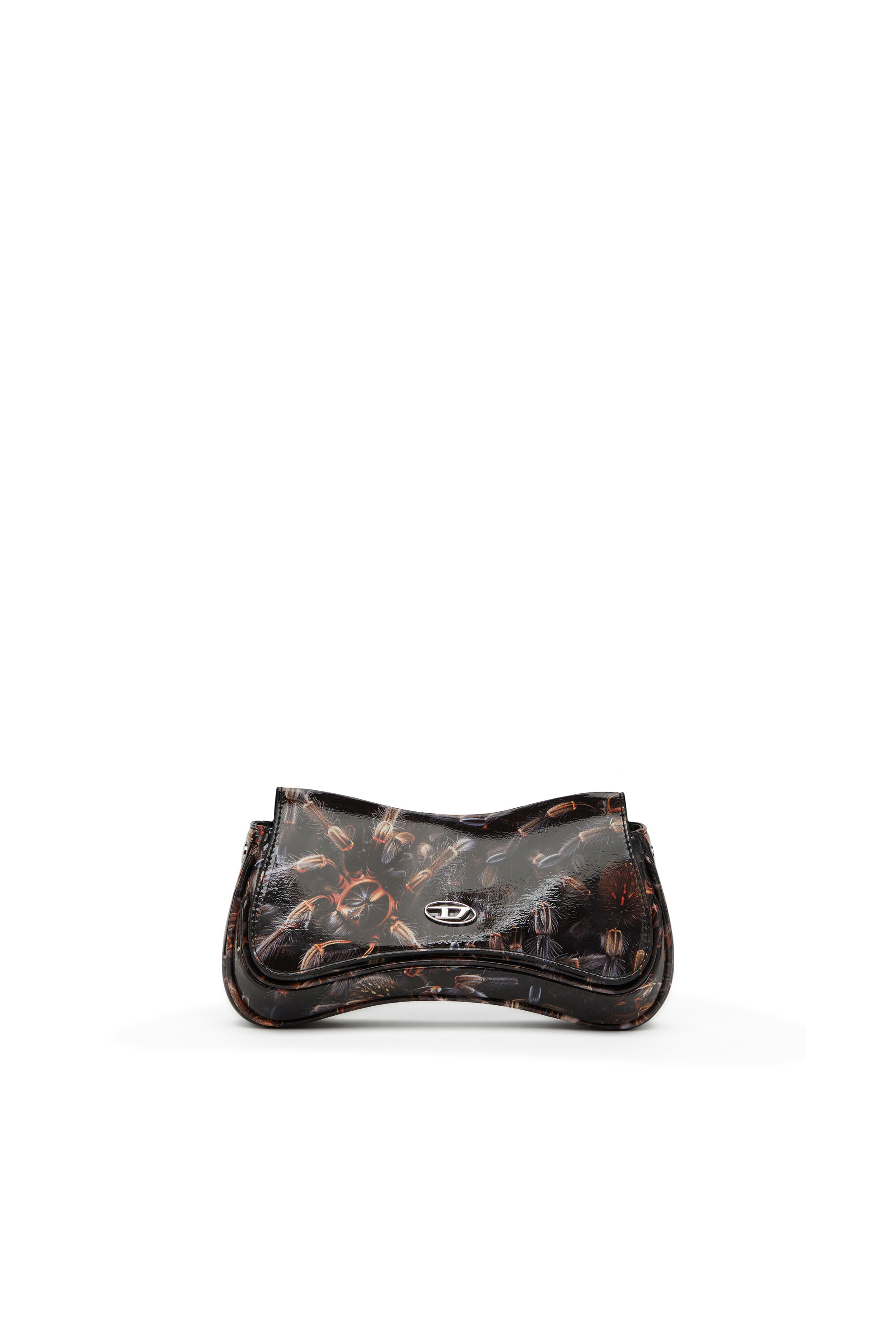 Diesel - PLAY CLUTCH, Female's Play-Glossy clutch with print in Black/Brown - 1