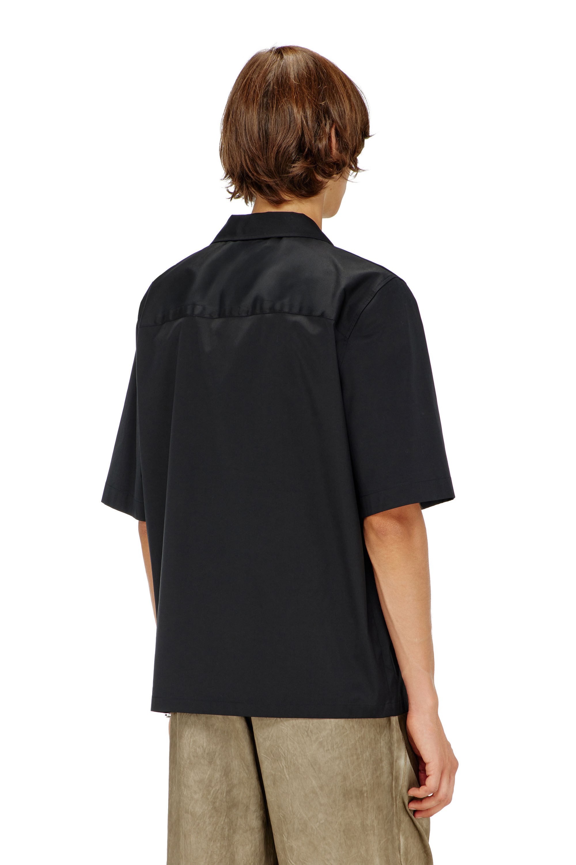 Diesel - S-MAC-GSBH, Camisa de popelina el&aacute;stica con bordado Oval D Hombre in Negro - 4
