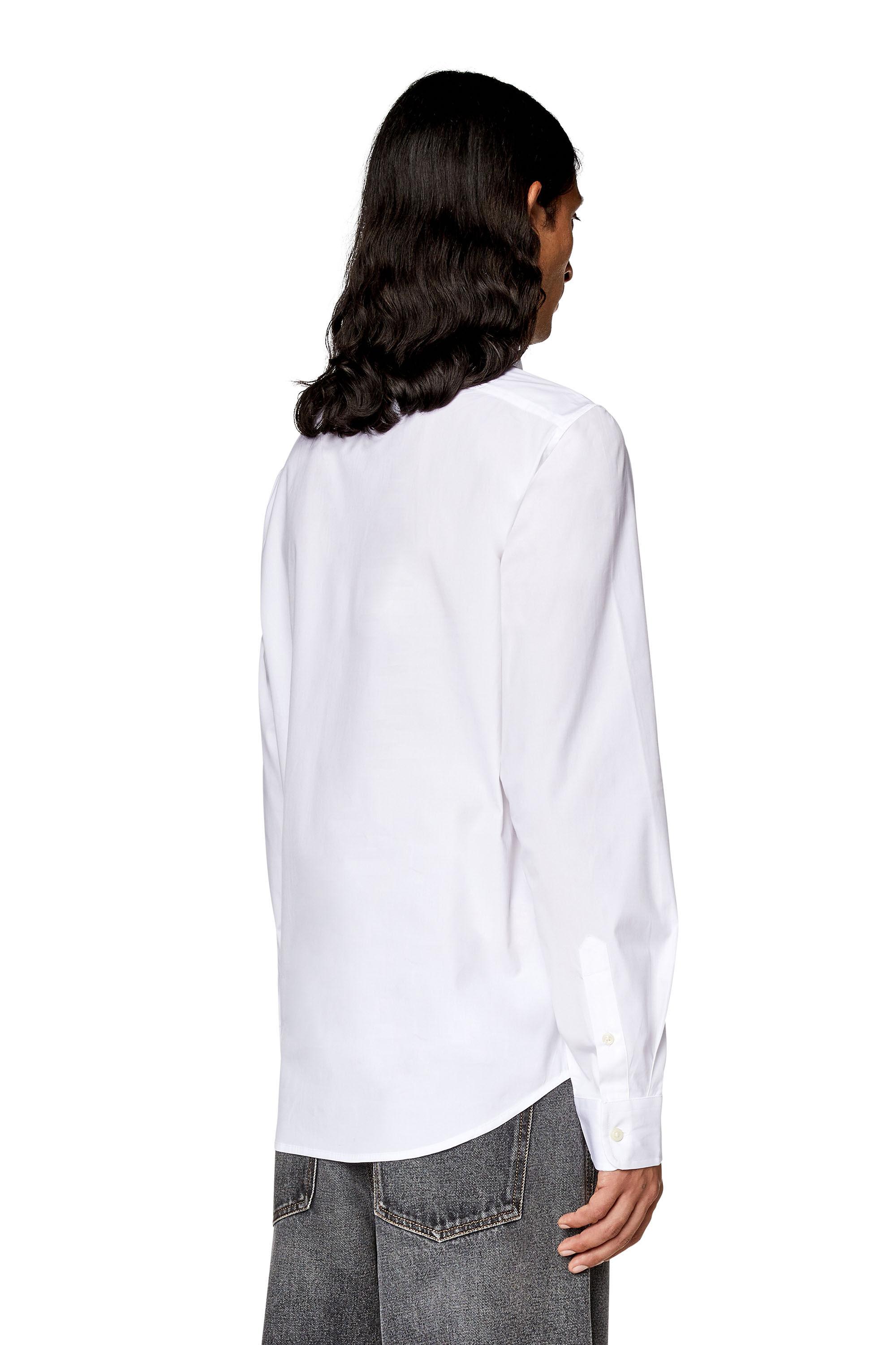 Diesel - S-BENNY-A, Male's Shirt with oval D patch in White - 4