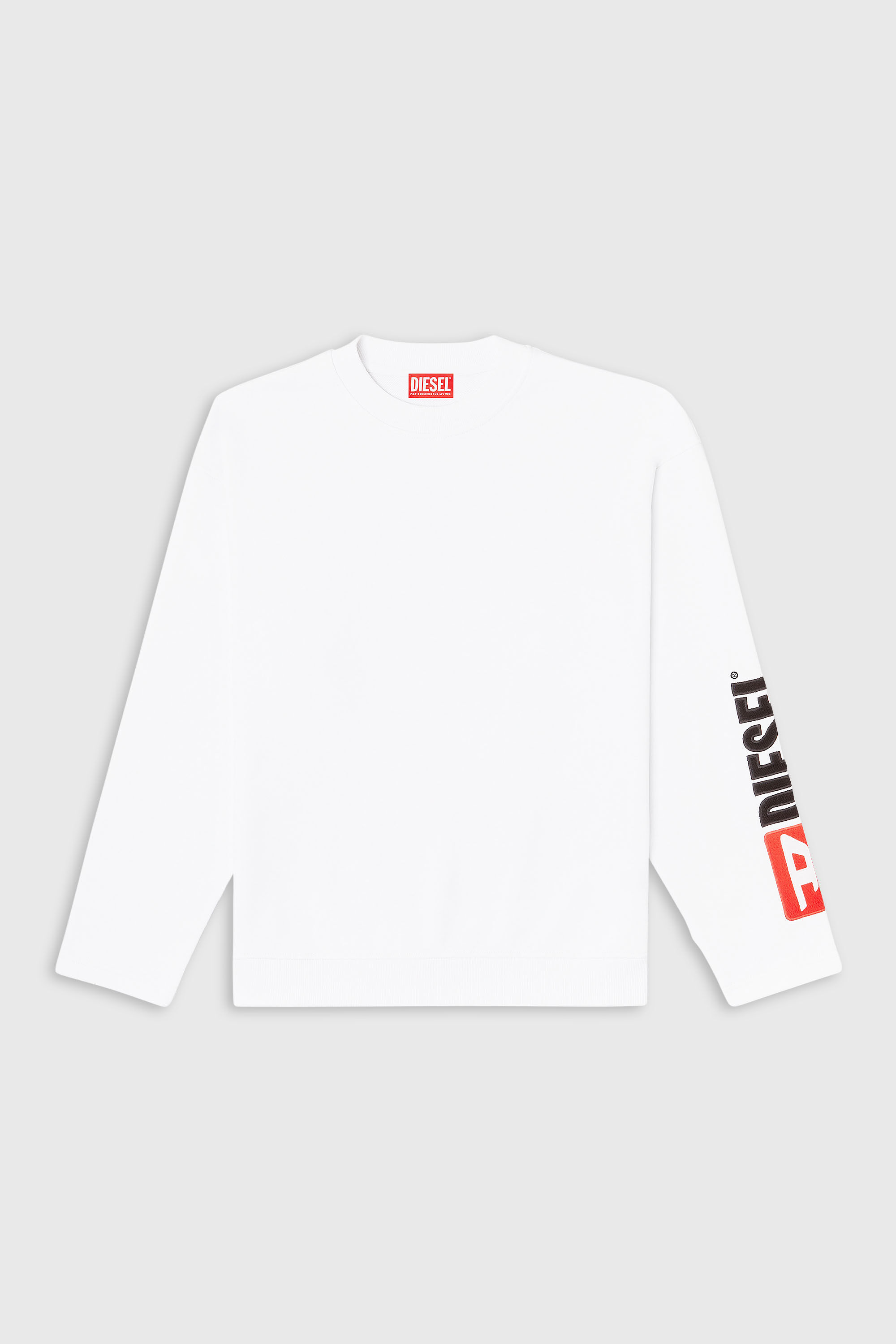 Diesel - S-BOXT-NC-DIV, Sudadera con cuello redondo y bordado de parche con logo Hombre in Blanco - 2