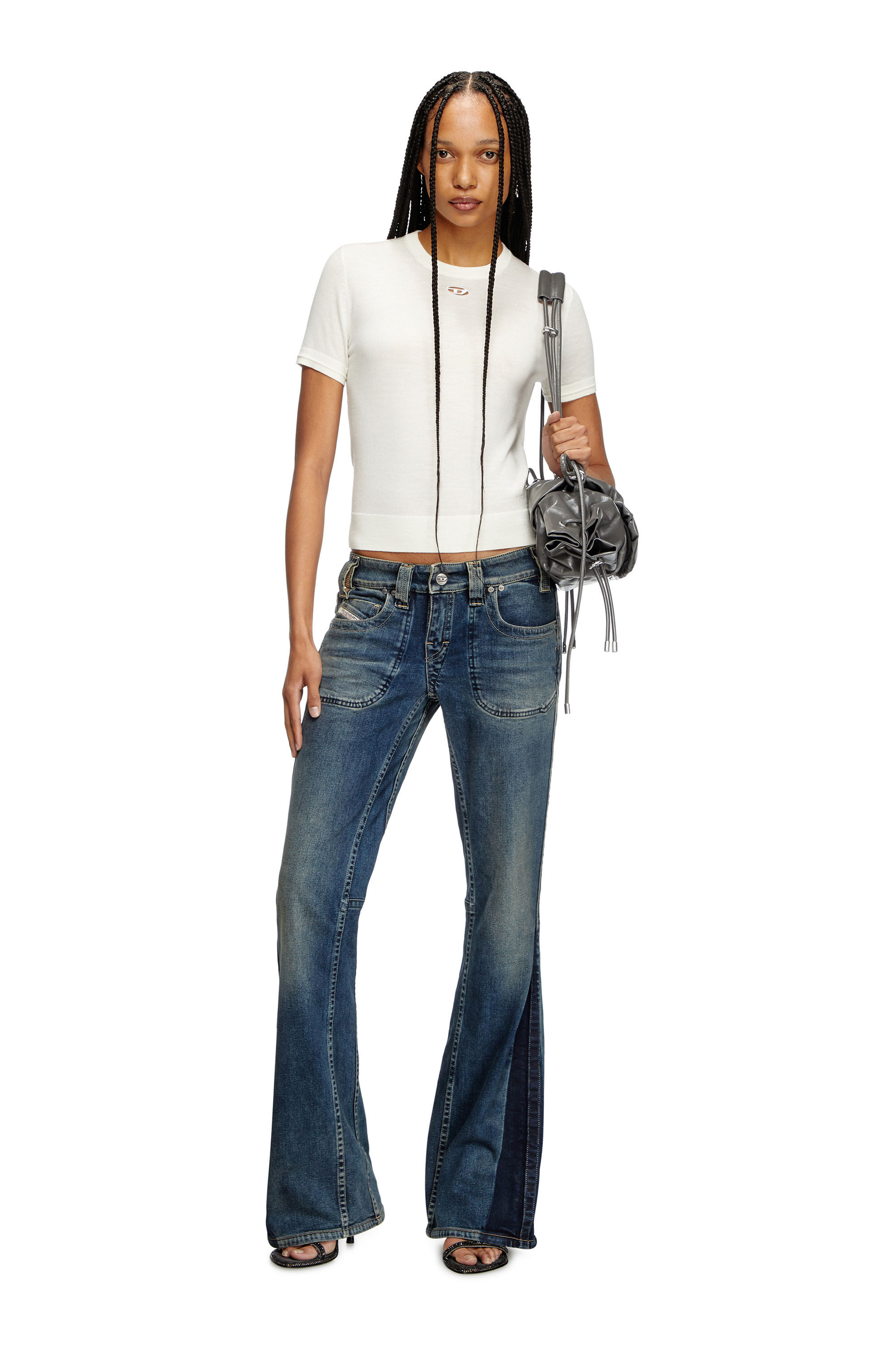 Women's Short-sleeve jumper in wool | White | Diesel