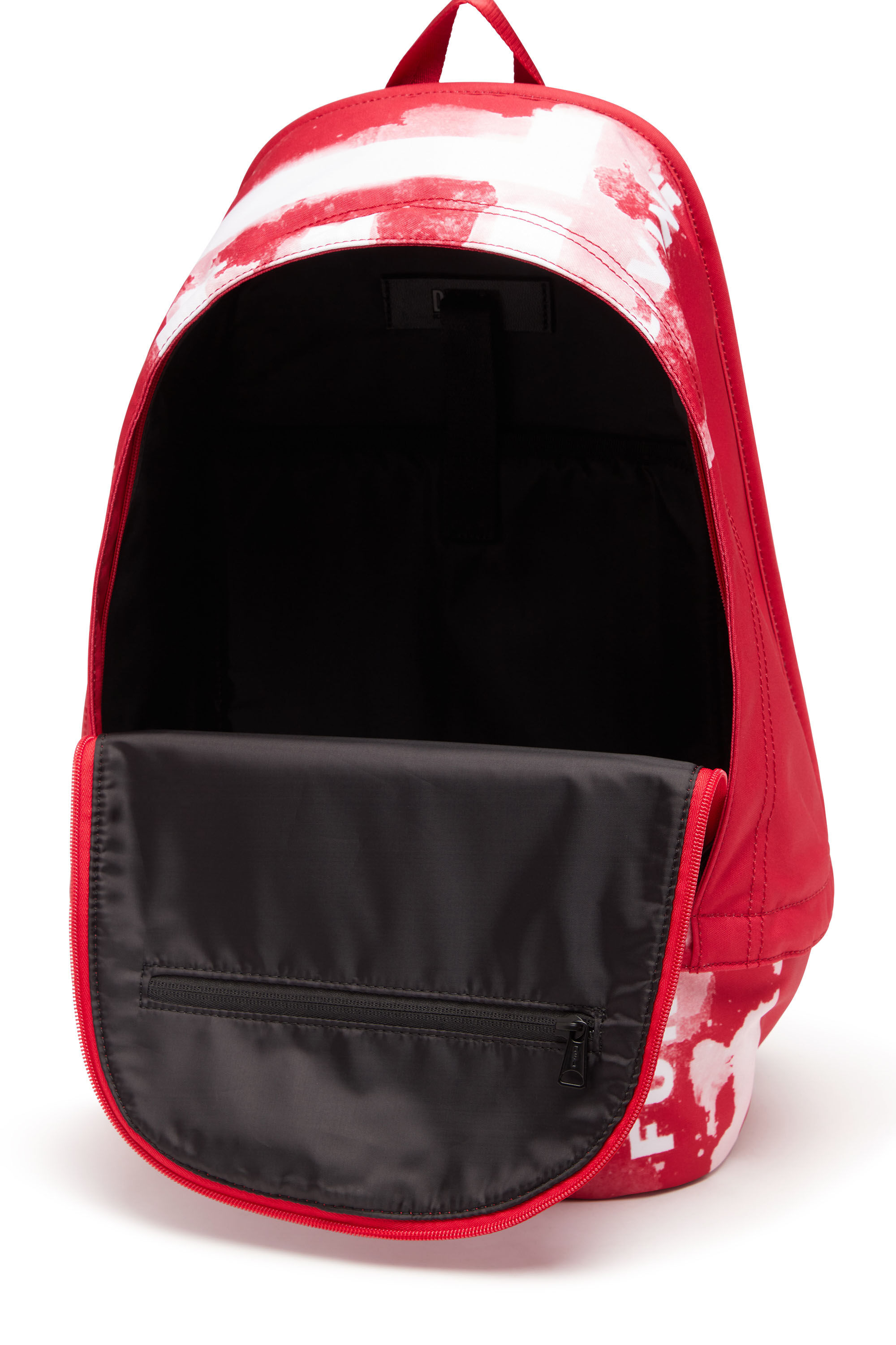 Diesel - RAVE BACKPACK X, Rave Backpack X - Sac à dos en tissu avec imprimé à logo Homme in Rouge - 2