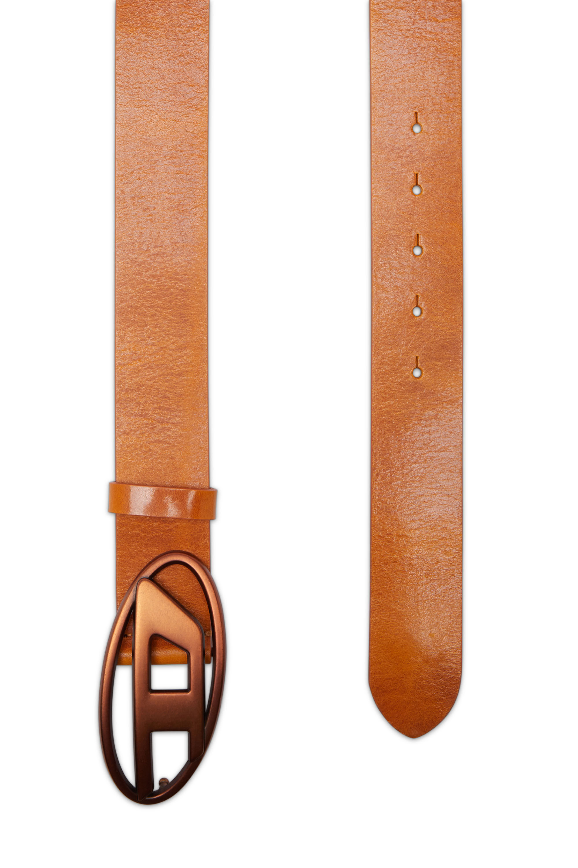 Diesel - B-1DR, Unisex's 3.9cm leather belt with tonal buckle in Orange - 2