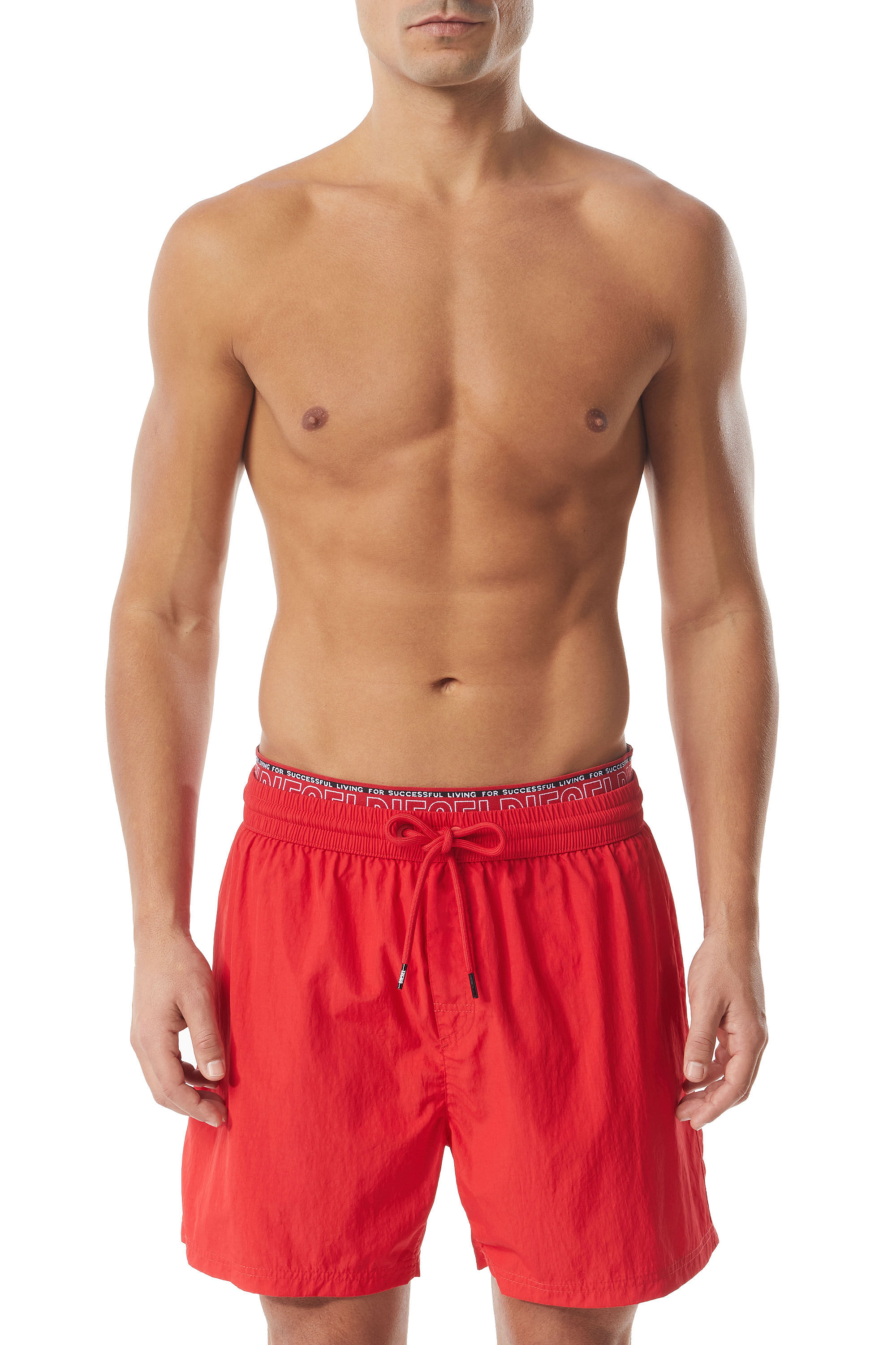 Diesel - BMBX-DOLPHIN, Male's Double-waist swim shorts in Red - 1