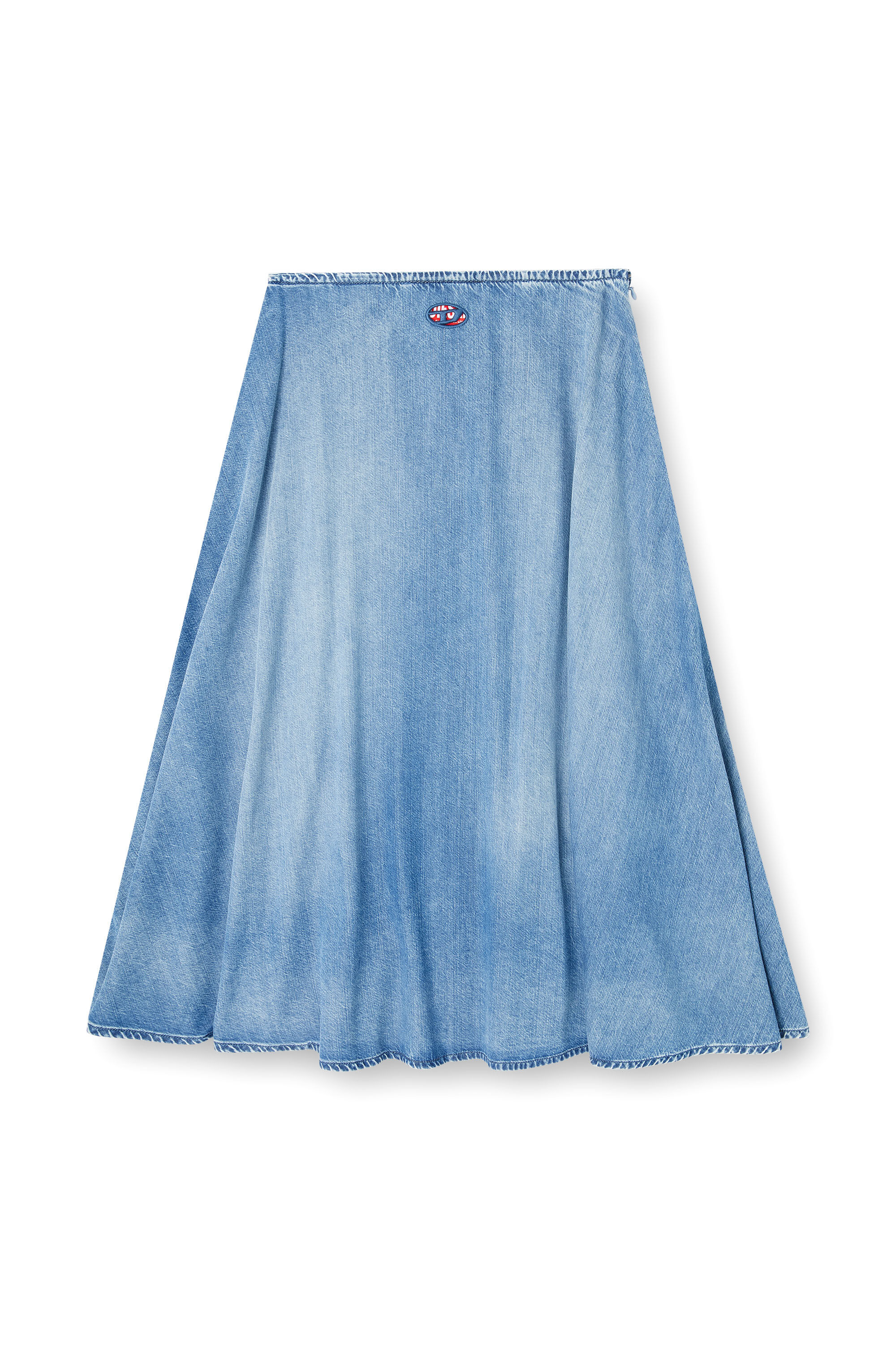 Women's Full skirt in fluid denim | Blue | Diesel {{Country}}
