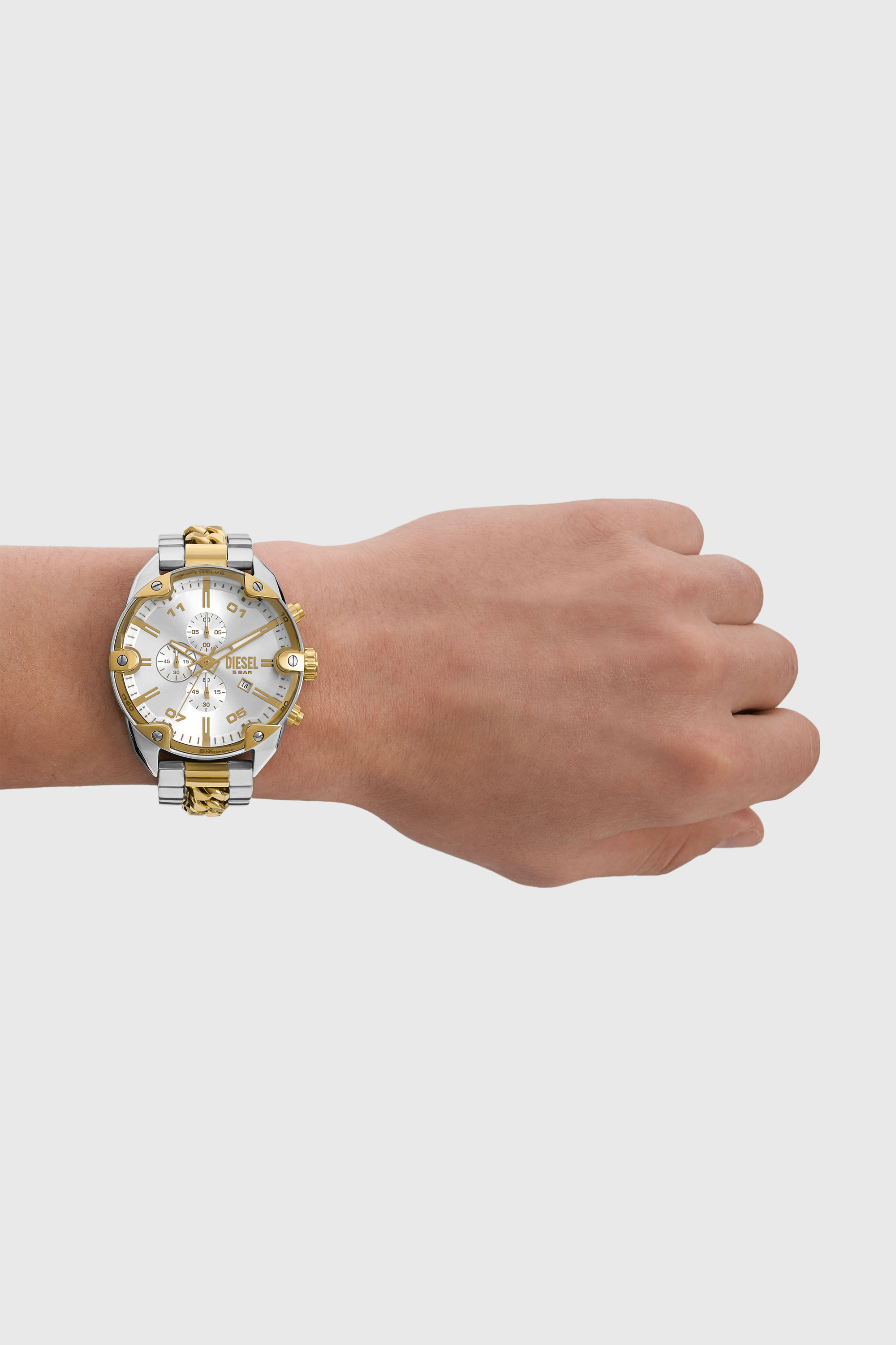 Men's Spiked Stainless Steel Watch | Silver | Diesel US