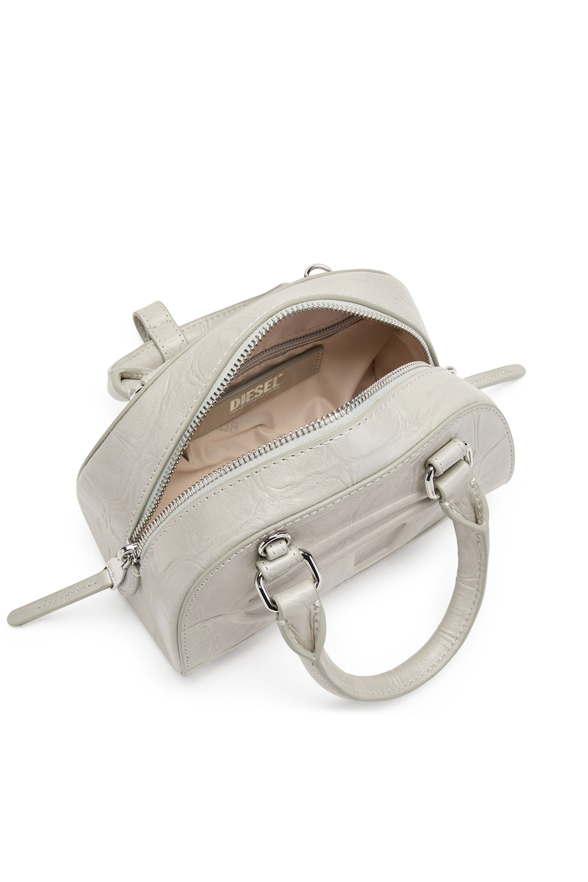 Women's 1DR Dome-Small bowling bag in croc-effect leather | Grey