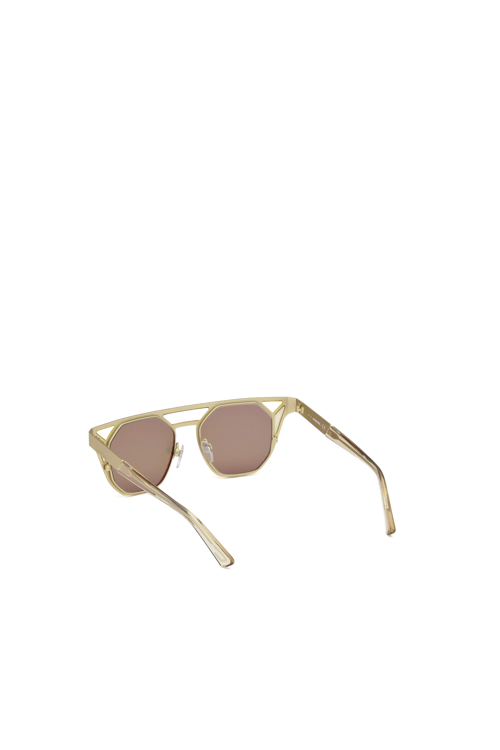 Diesel - DL0249, Female's Eyewear with stained glass art inspired in Gold - 3