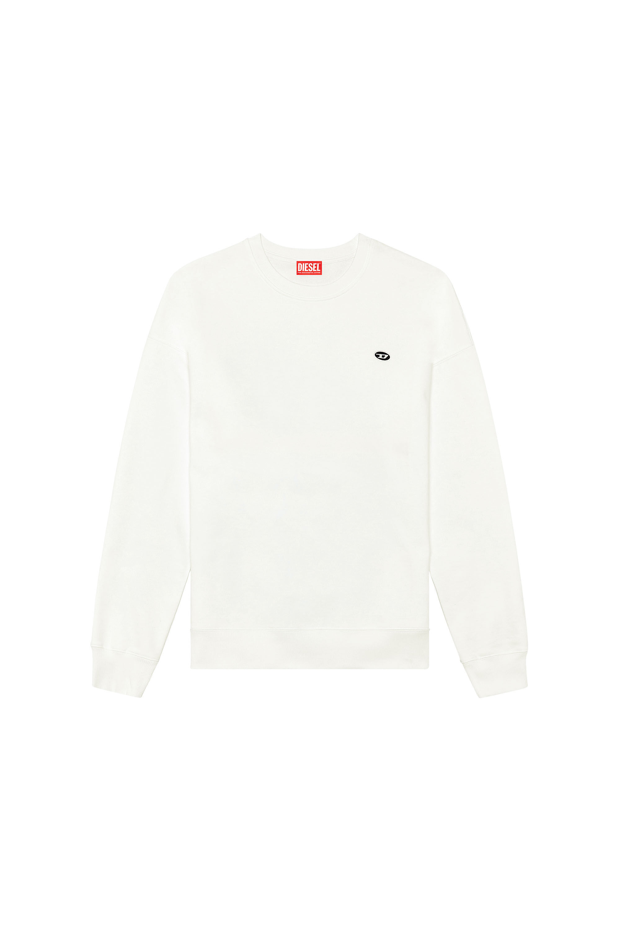 Diesel - S-ROB-DOVAL-PJ, Male's Sweatshirt with oval D patch in White - 2