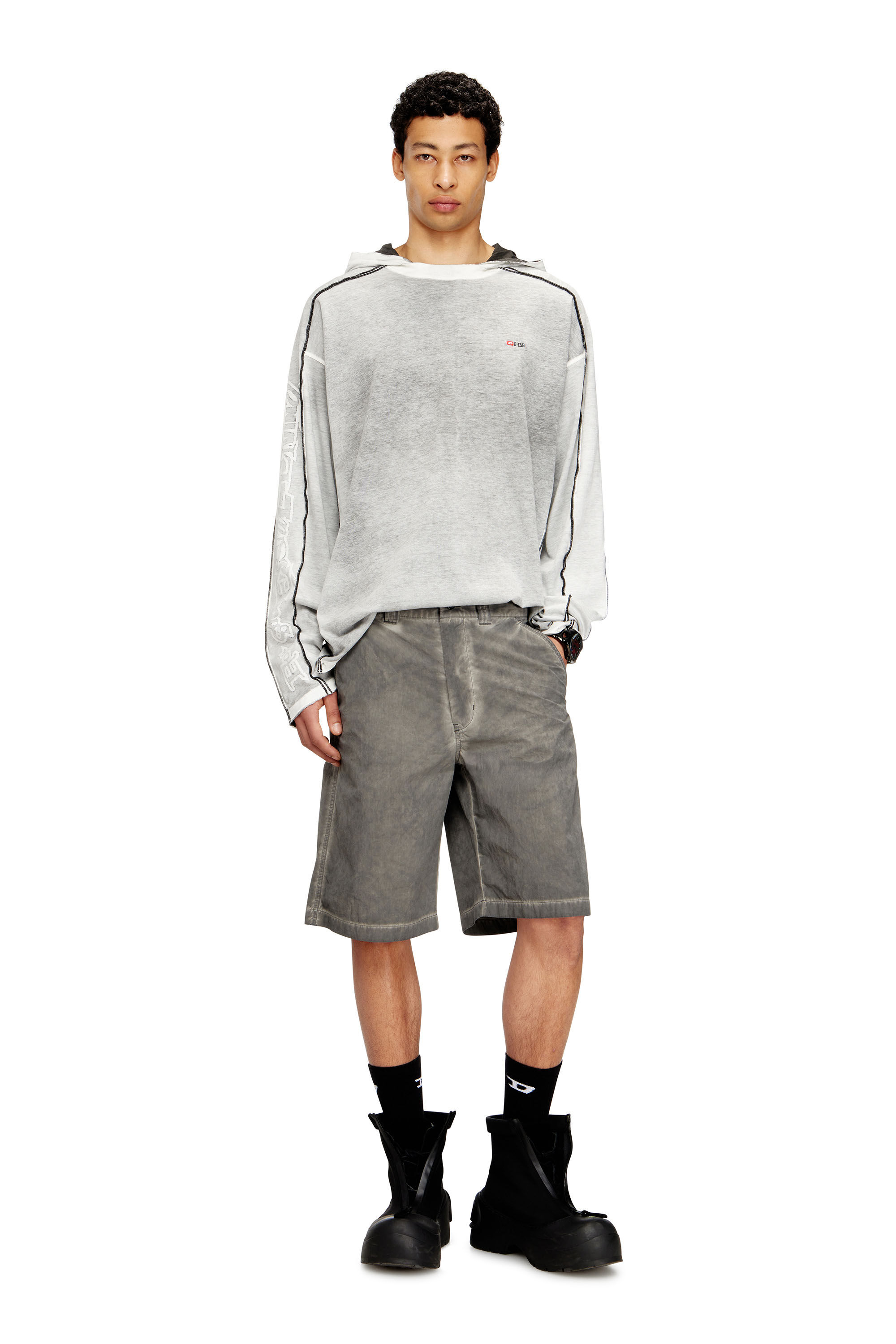 Men's Cotton hoodie with colour spray | Multicolor | Diesel US