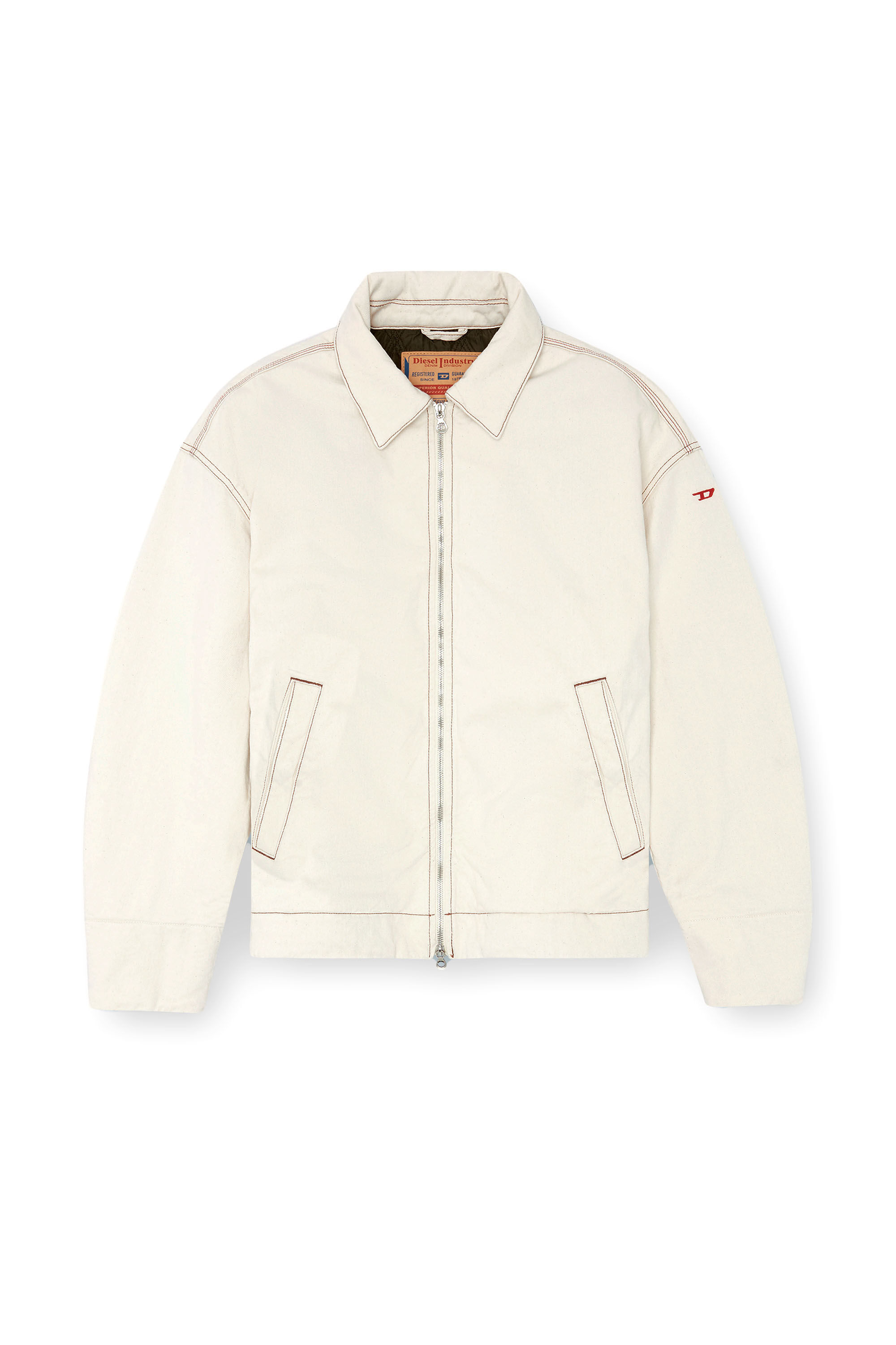 Diesel - D-STACK, Male's Padded jacket in clean-wash denim in White - 2