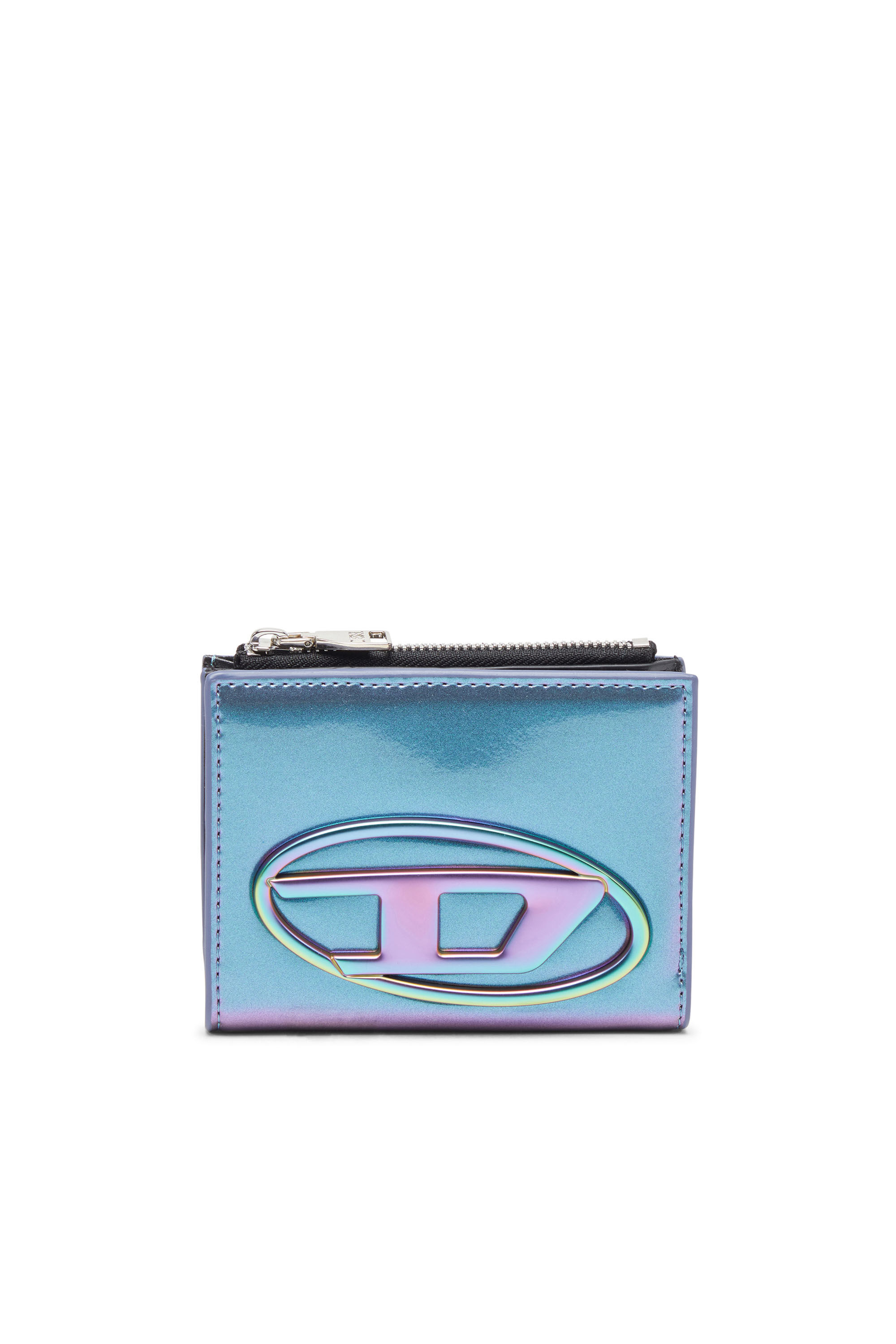 Diesel - 1DR BI-FOLD ZIP II, Female's Small iridescent wallet in Azure - 1