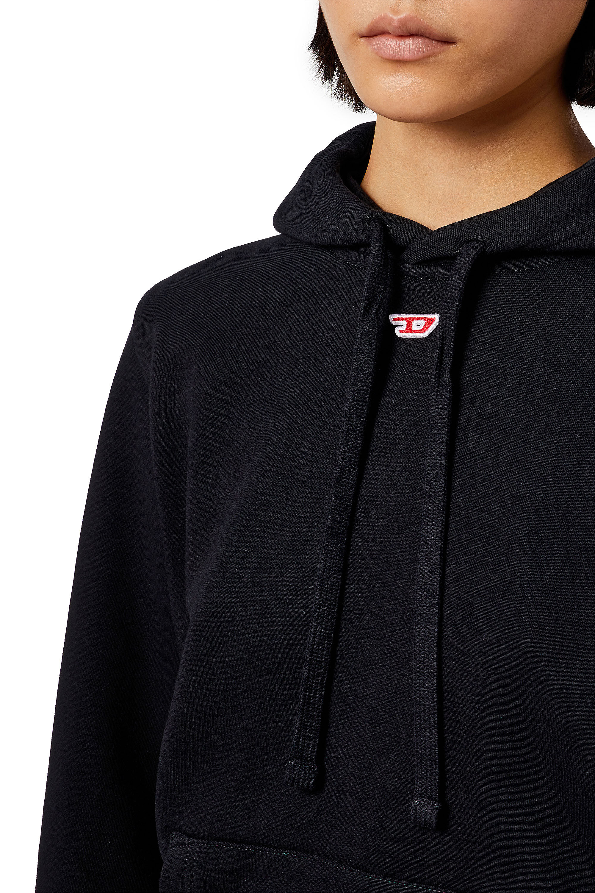 Diesel - S-GINN-HOOD-D, Woman's Hoodie with D logo in Black - 6