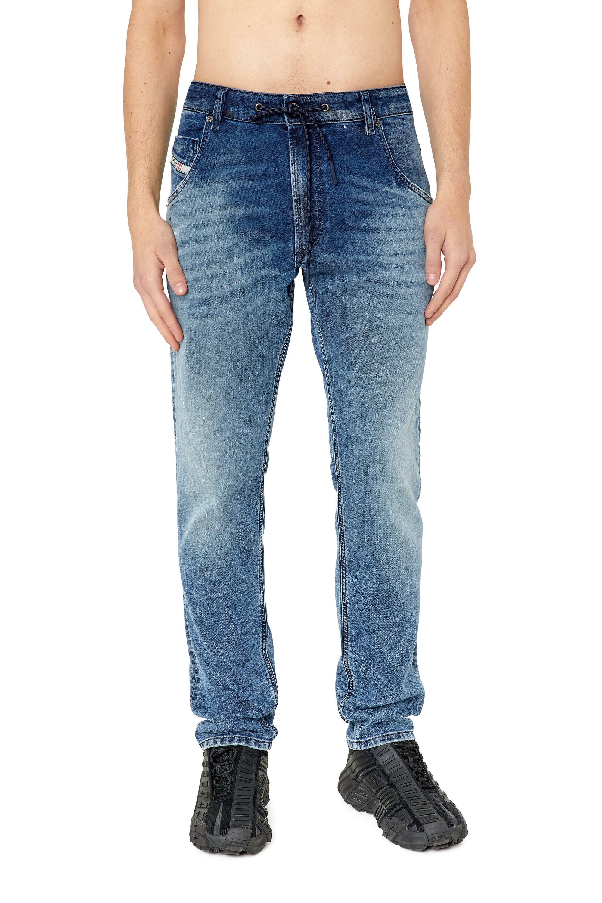 Diesel - Tapered 2030 D-Krooley Joggjeans® 068CS, Male's Tapered 2030 D-Krooley Joggjeans® in Medium Blue - 3