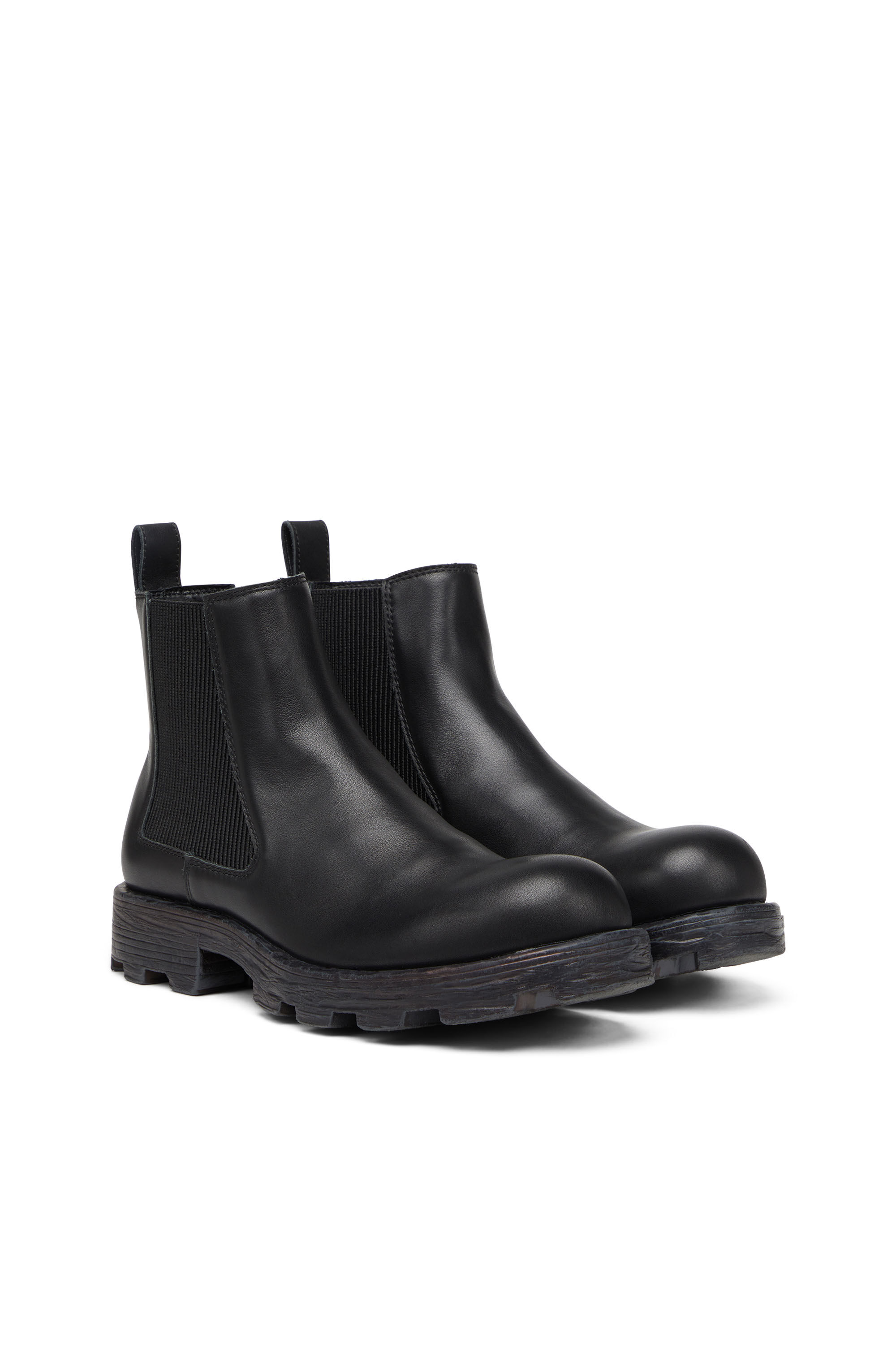 Diesel - D-HAMMER LCH, D-Hammer-Bottes Chelsea en cuir avec semelle épaisse Homme in Noir - 2