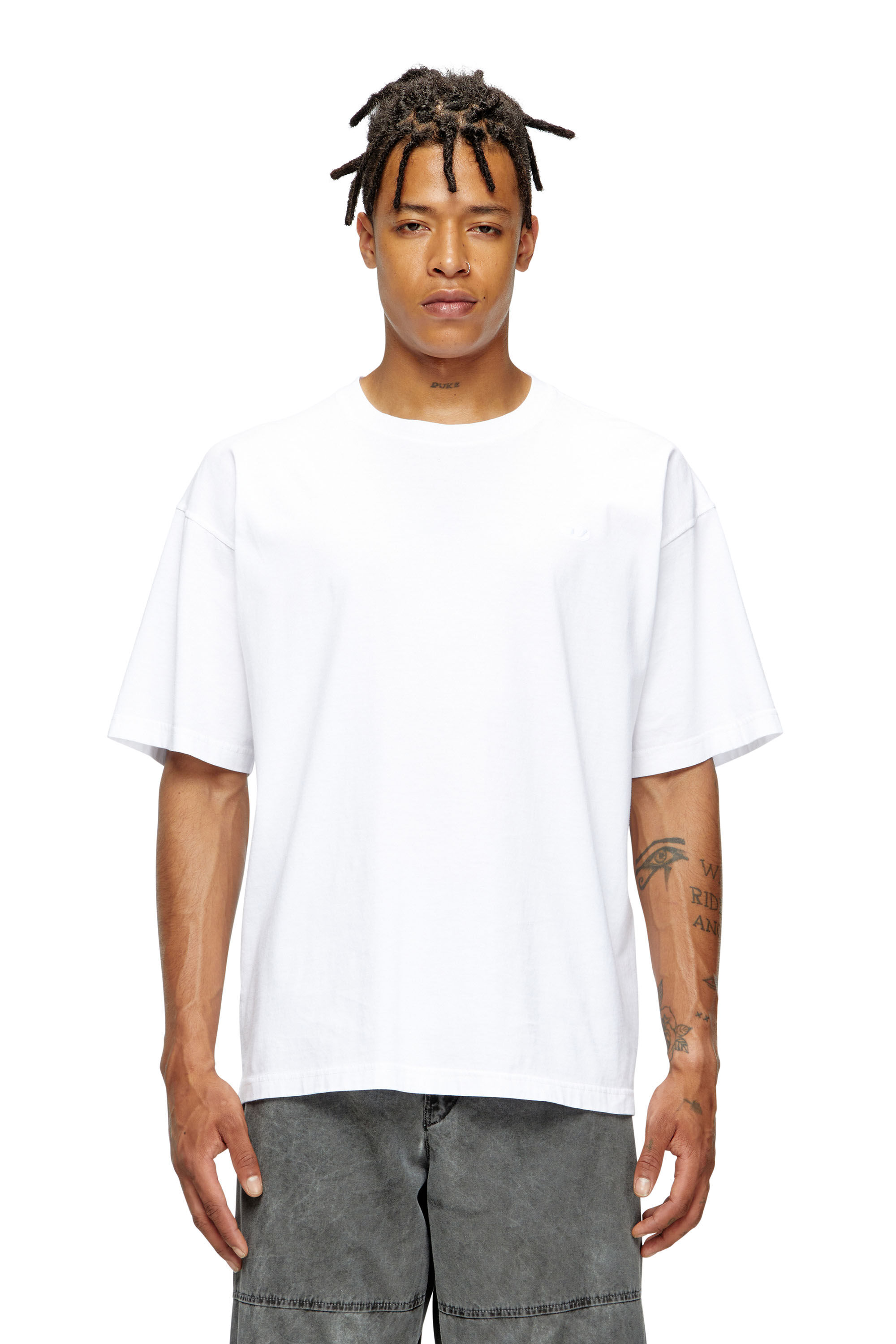 Men's T-shirt with Oval D logo | White | Diesel