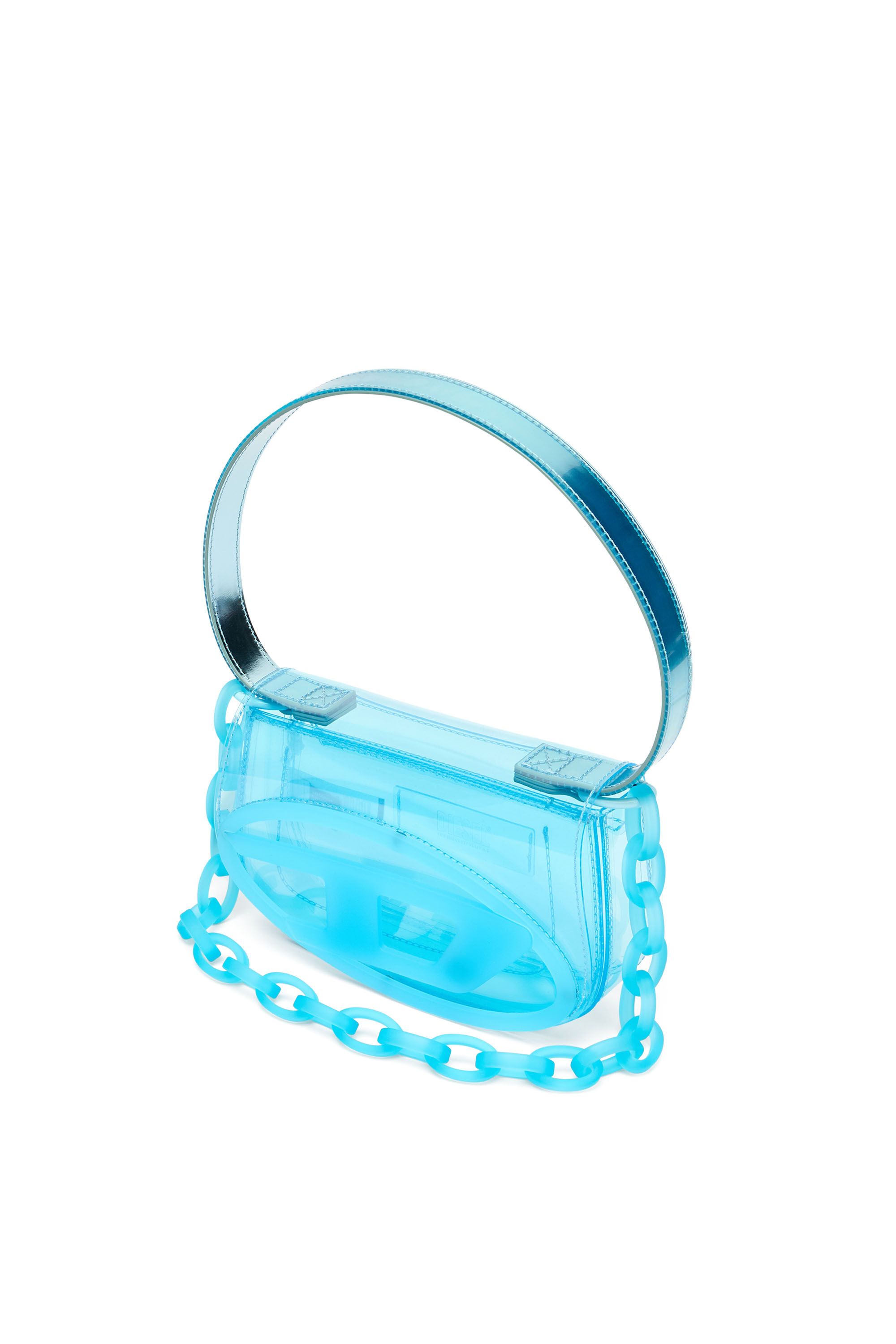 dieselハンドバッグ ホワイト/ライトブルー Women's 1DR-Iconic shoulder bag in transparent TPU | Blue | Diesel