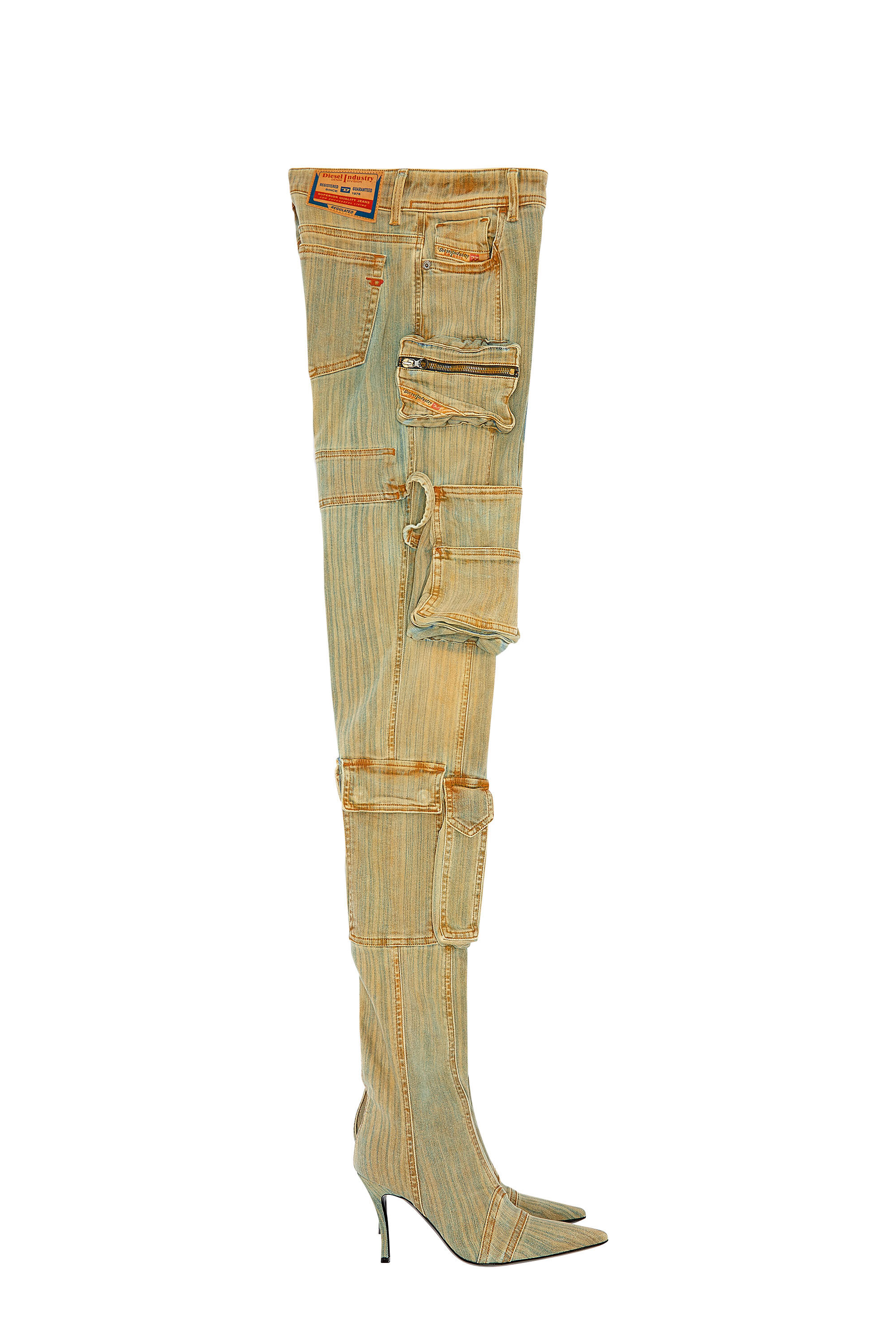 Diesel - Skinny Jeans 1984 Slandy-High 068JR Femme, Bleu/Beige - Image 2