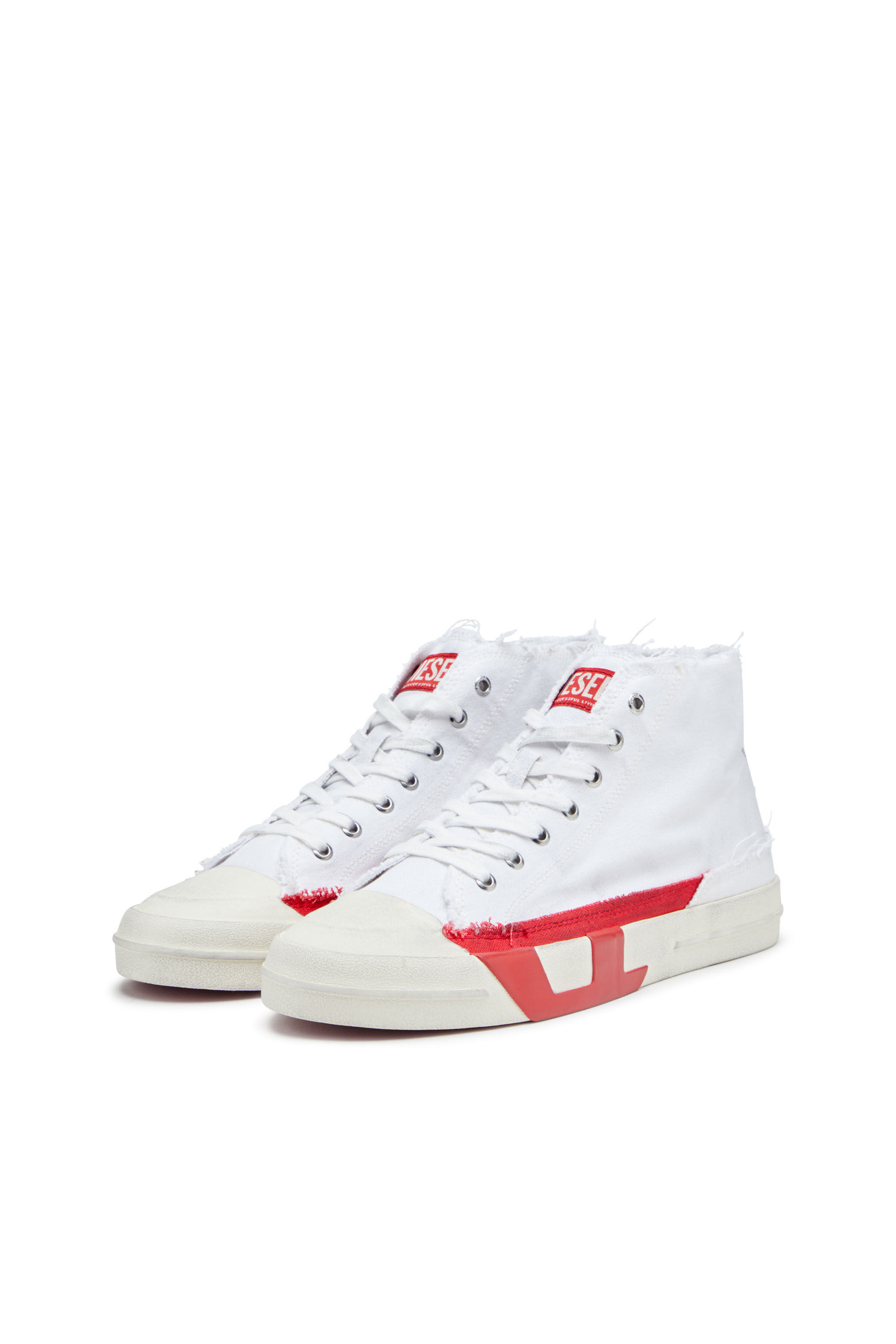 Men's S-D-Verse-Dirty-effect high-top canvas sneakers | Multicolor