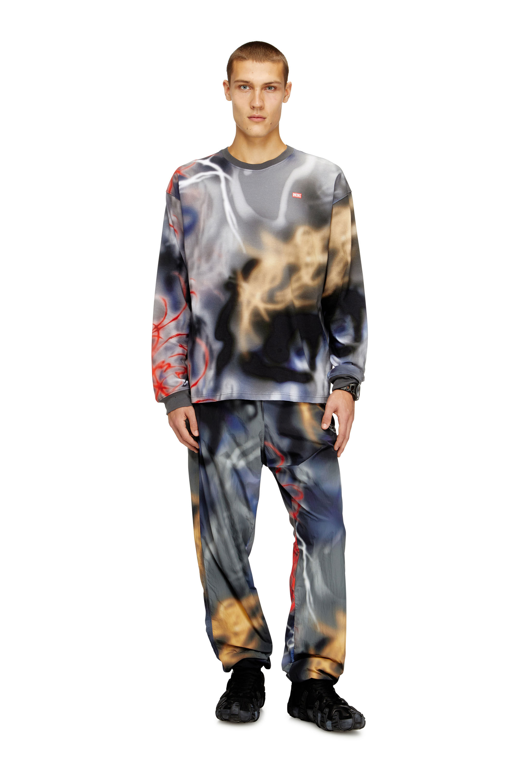 Men's Nylon pants with all-over print | Multicolor | Diesel