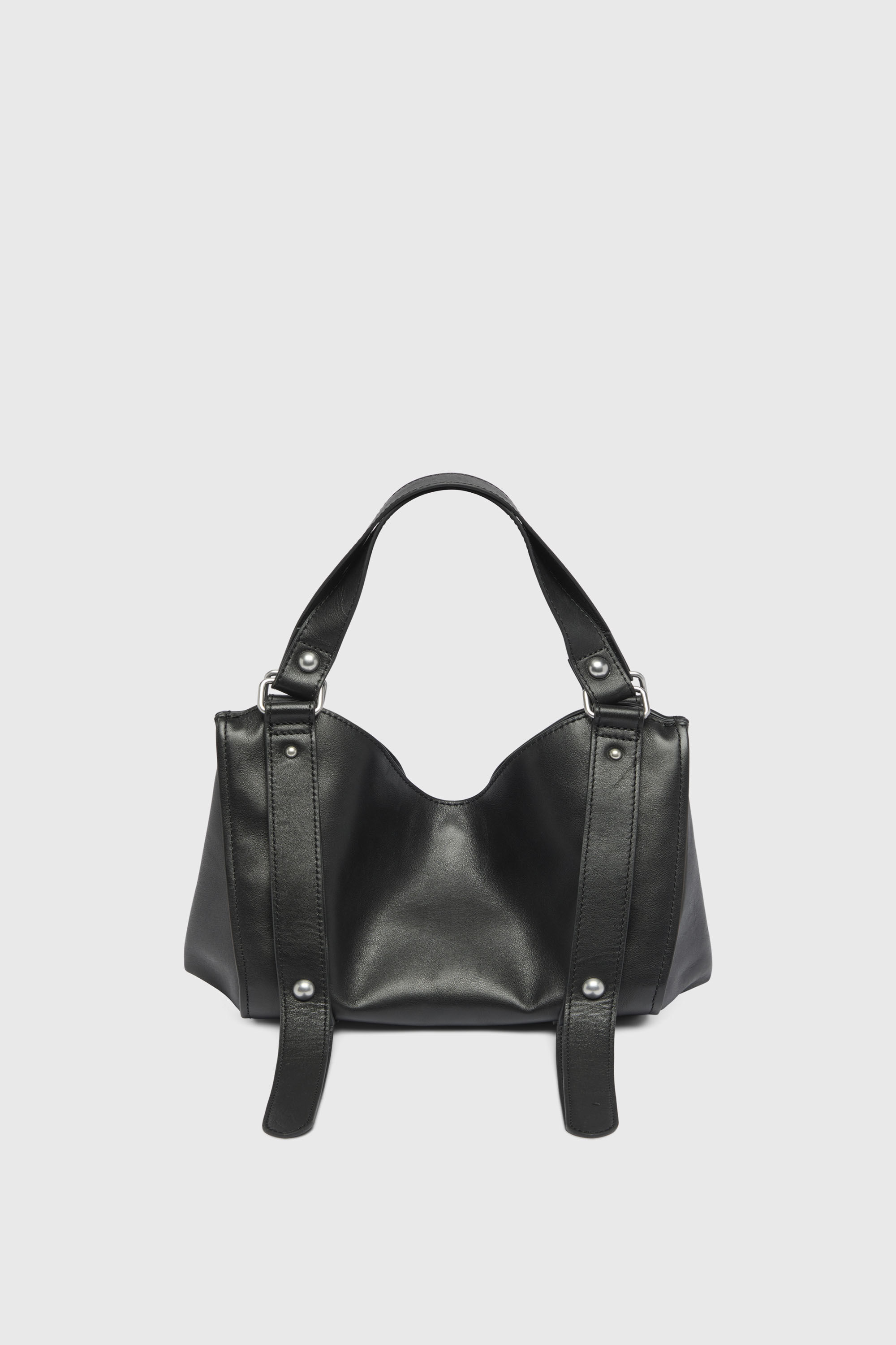 Women's D-One-Small top-handle bag in treated leather | Black