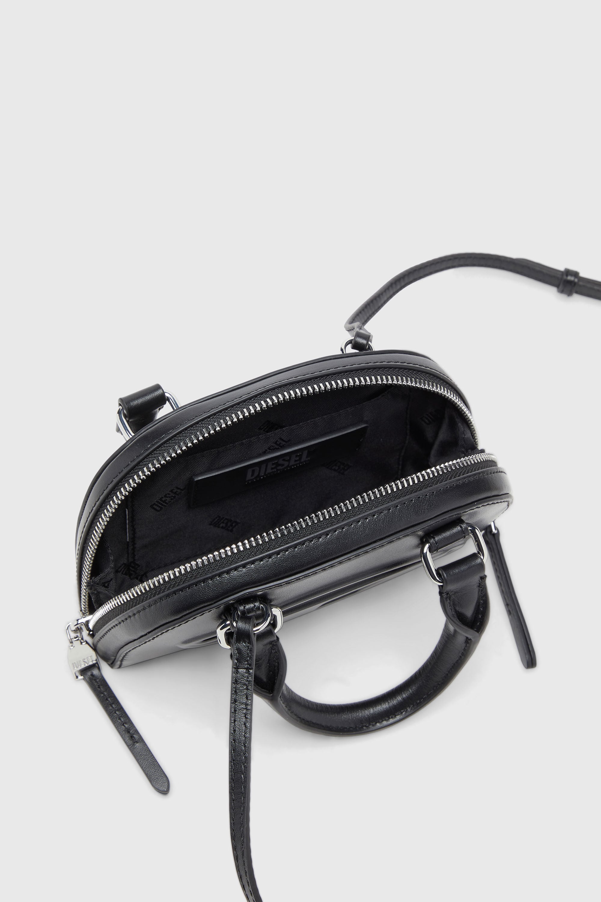 Diesel - 1DR DOME CROSSBODY XS, 1DR Dome-Bolso bowling slim de piel napa Mujer in Negro - 4