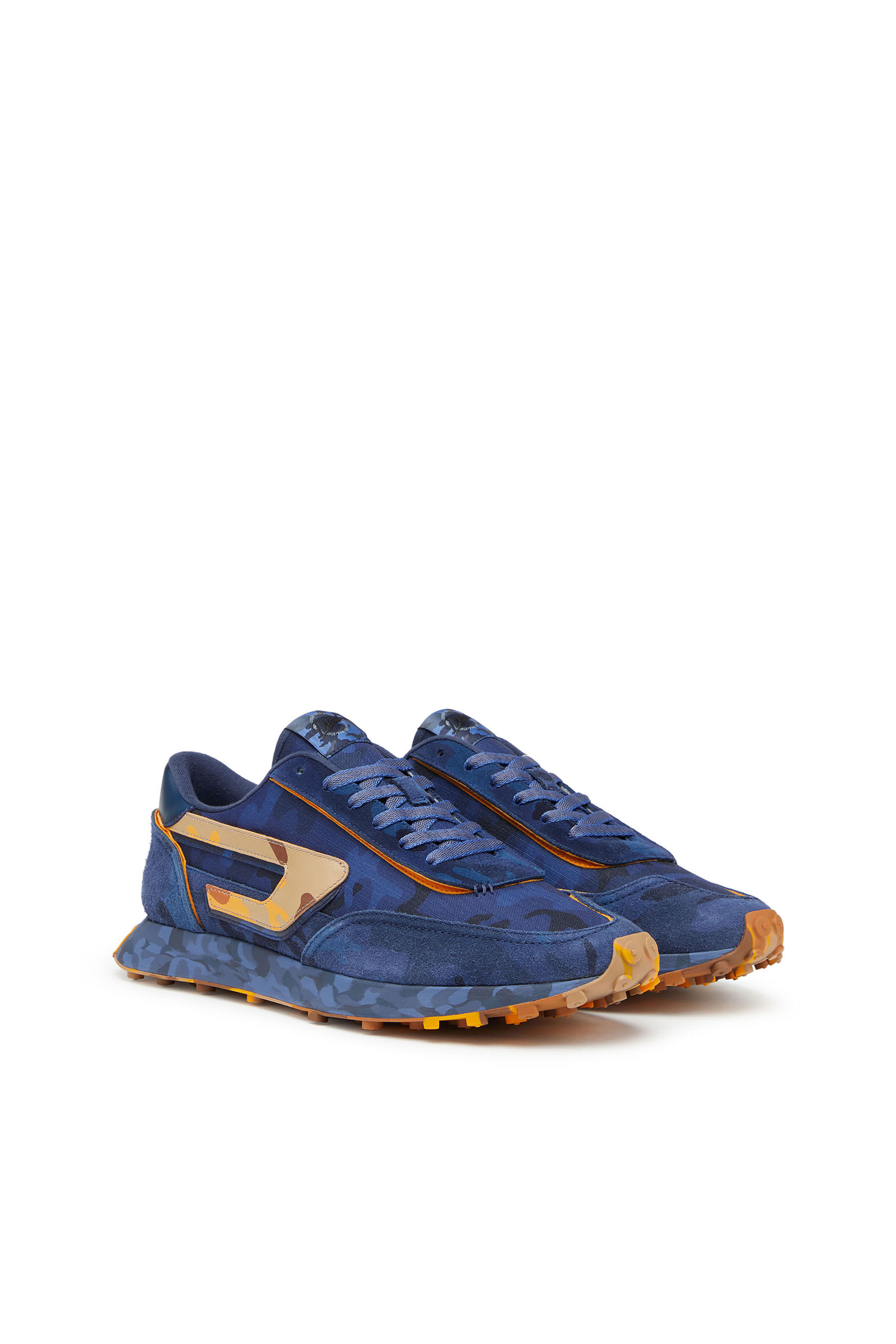 Diesel - S-RACER LC, Male's S-Racer Lc - Low-top sneaker with camo print in Blue/Yellow - 2