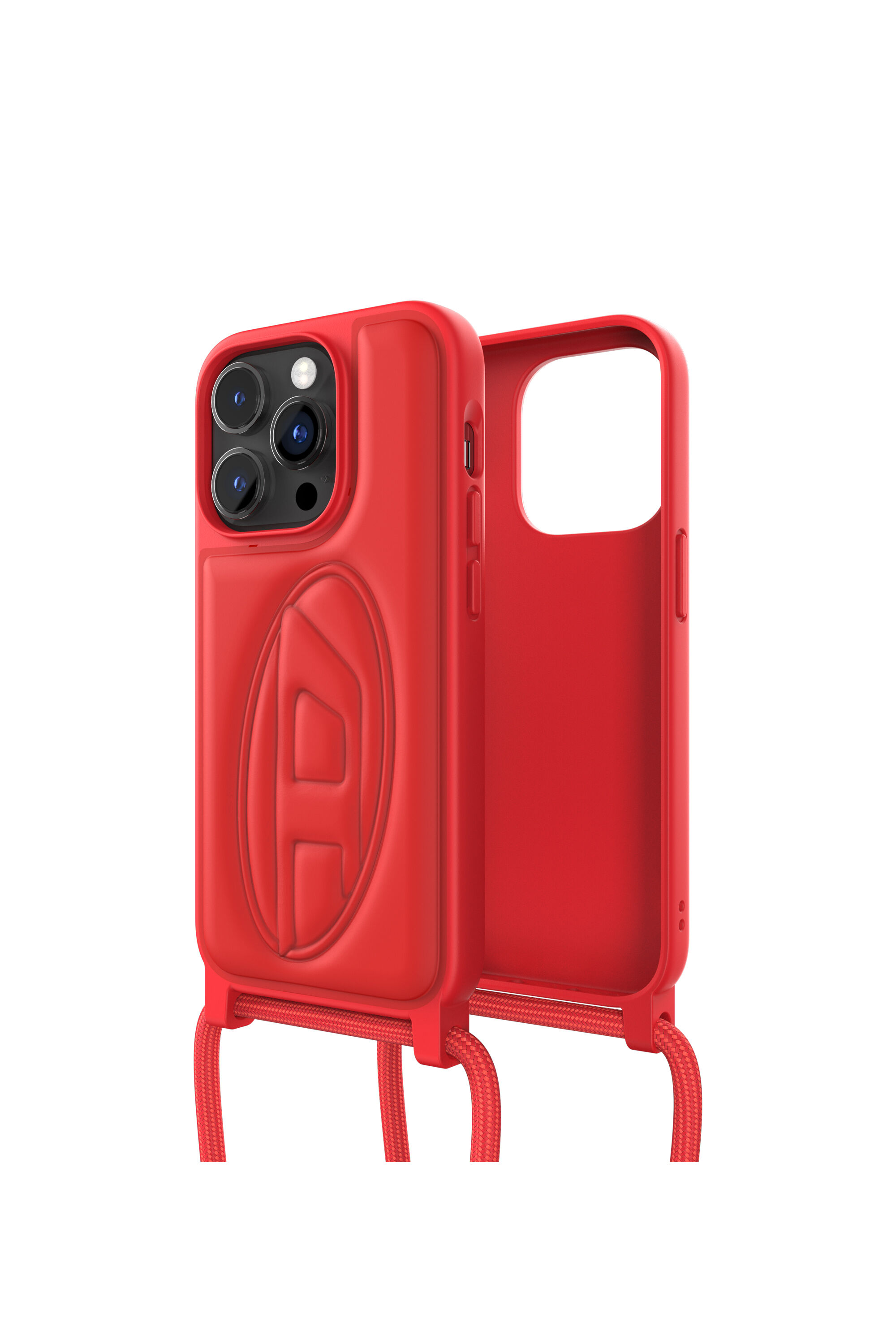 Men's Necklace case oval D for iPhone 14 Pro | Red | Diesel