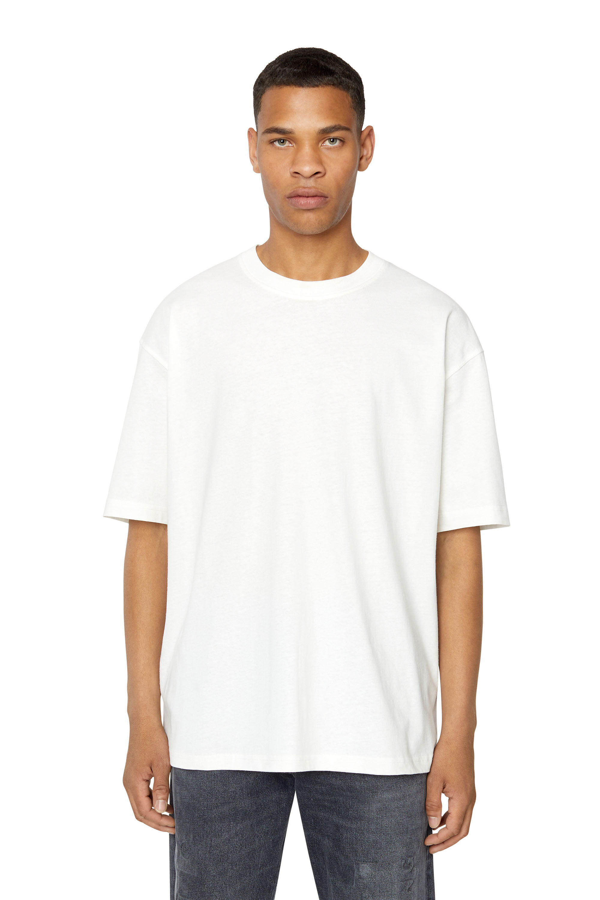 Diesel - T-BOGGY-MEGOVAL, Male's T-shirt with back maxi D logo in White - 5