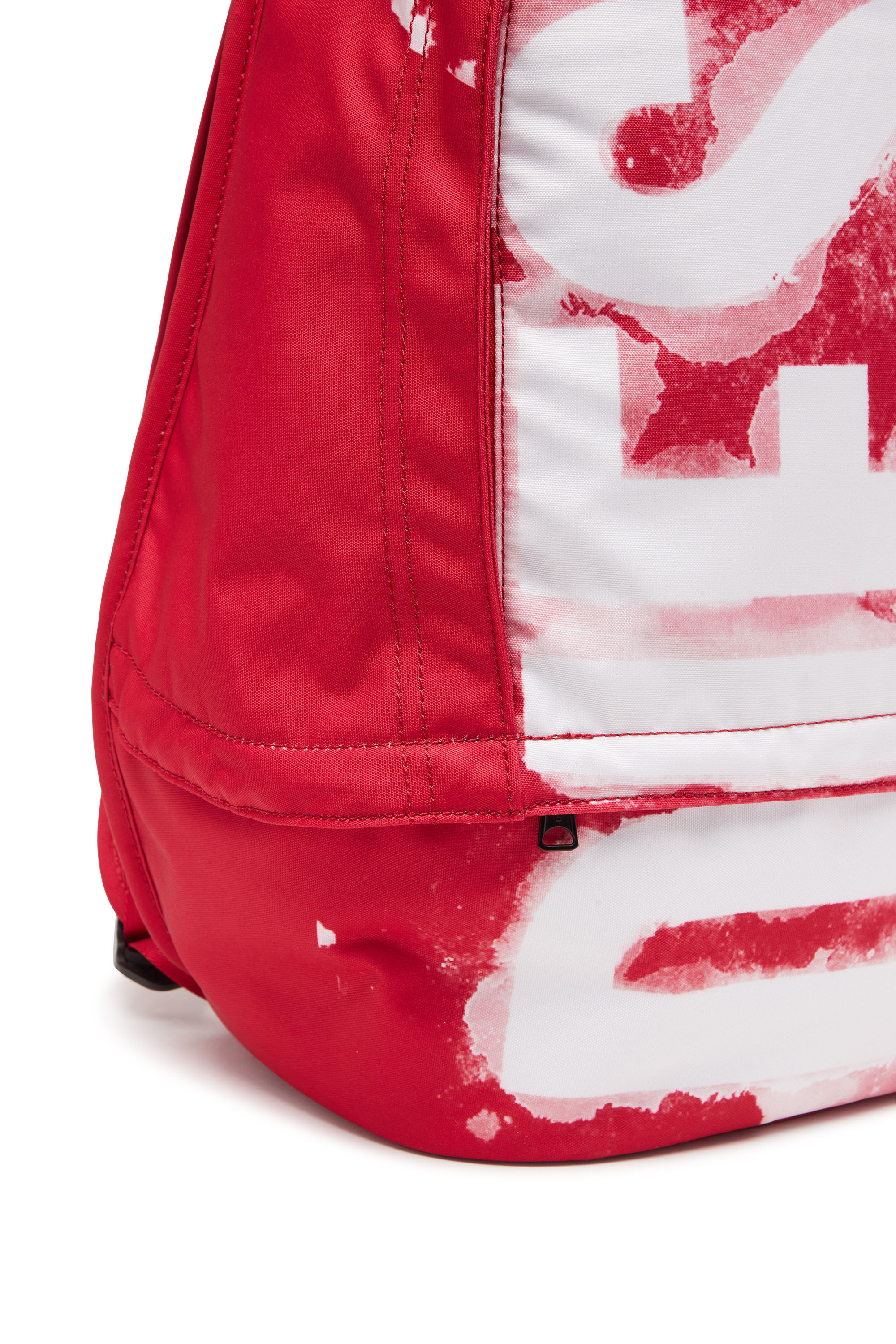Diesel - RAVE BACKPACK X, Rave Backpack X - Sac à dos en tissu avec imprimé à logo Homme in Rouge - 5