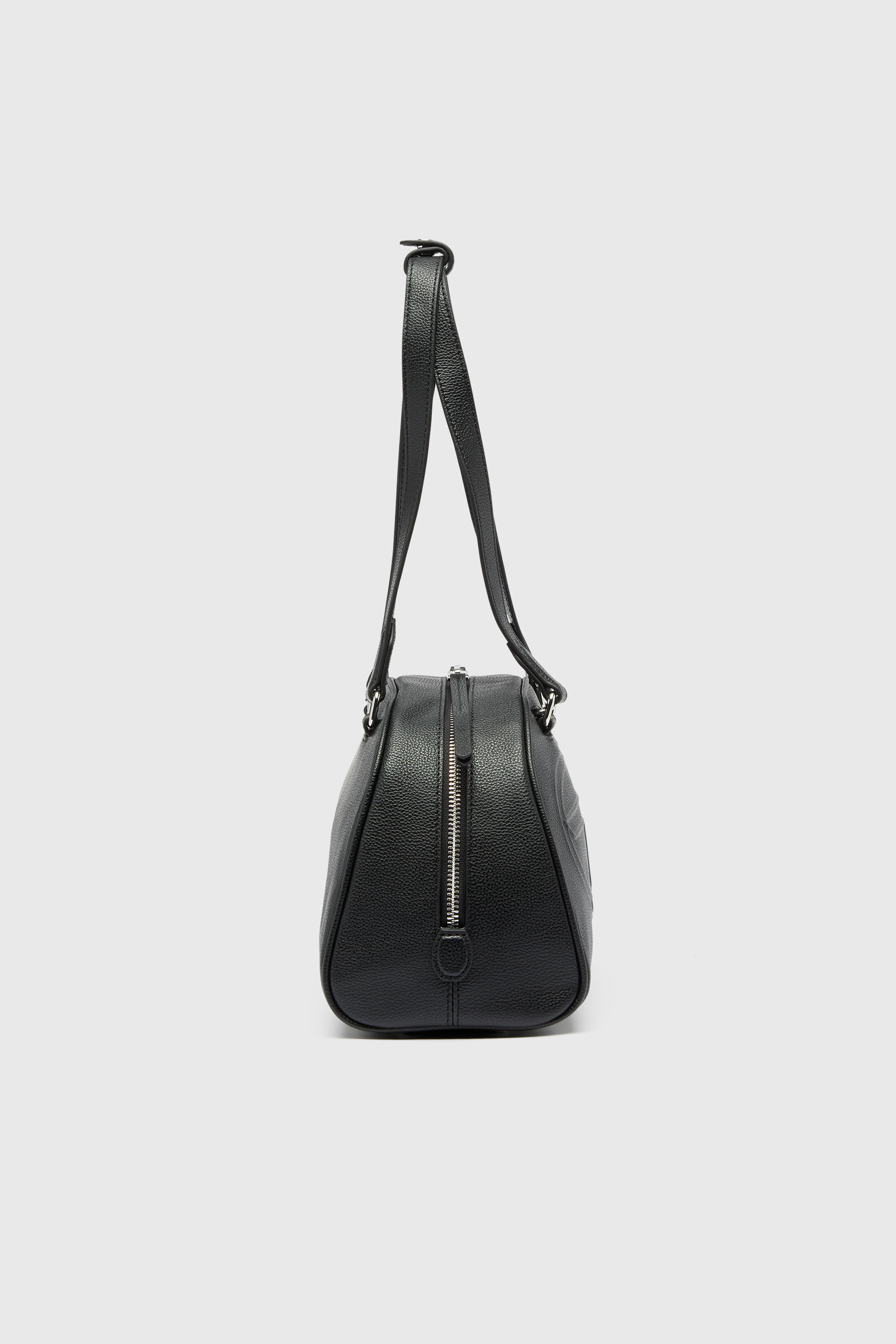 Women's 1DR Dome - Leather Boston bag with embossed logo | Black