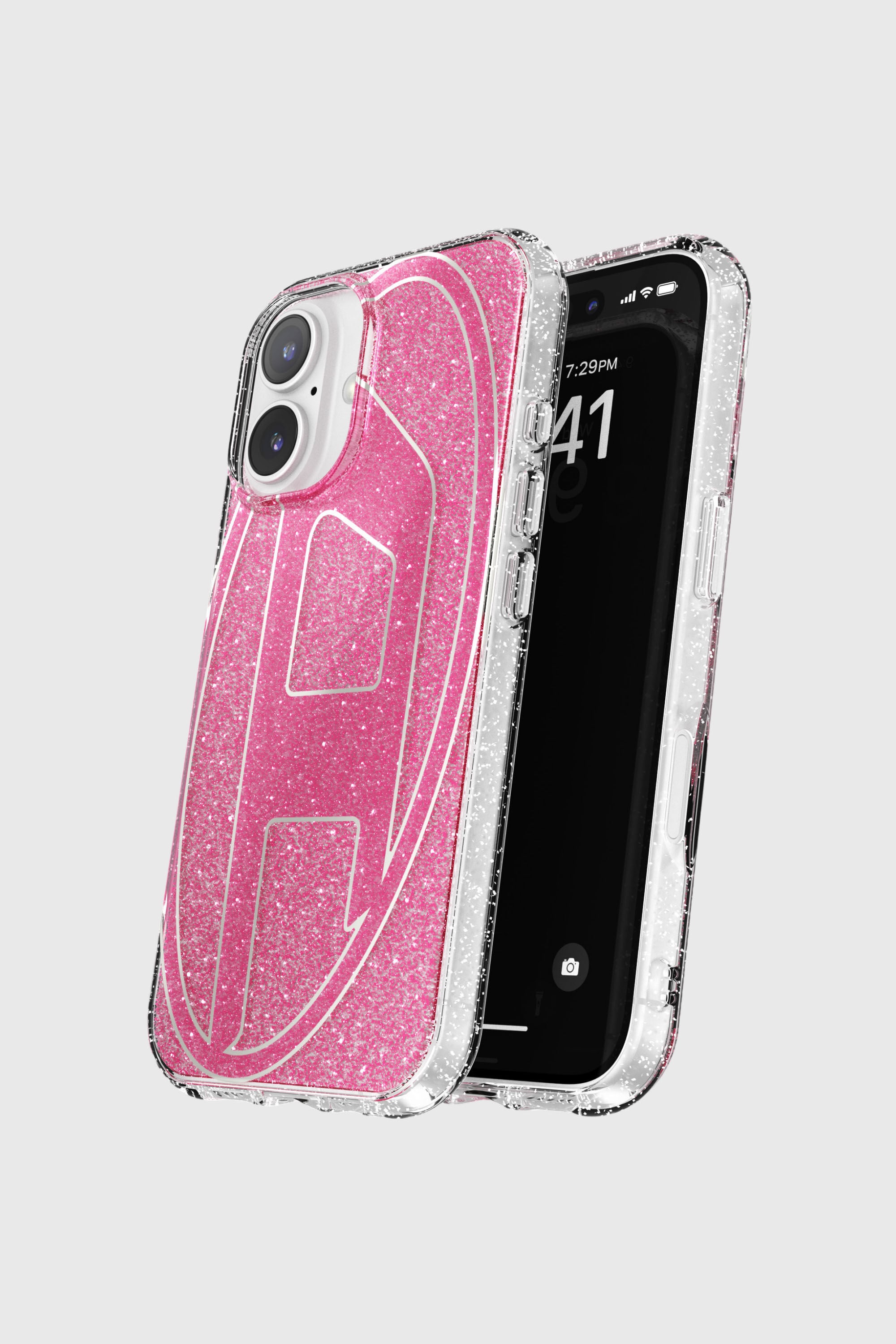 Diesel - 60155 AOP CASE, Unisex's Oval D Glitter Case for iP 16 in Pink - 4