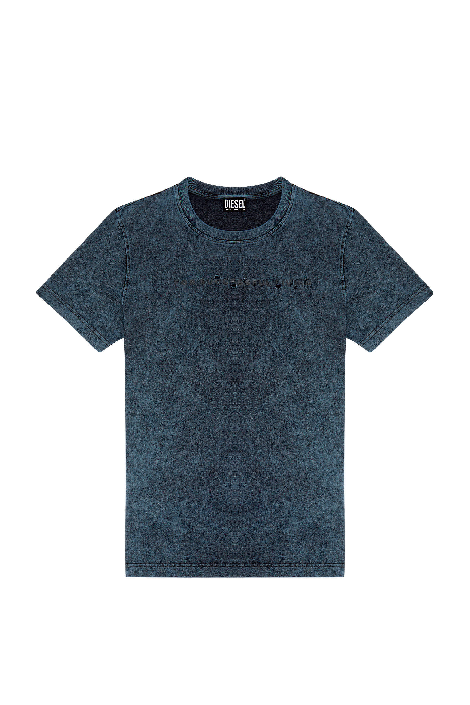 T-DIEGOR-E5 Man: Acid-wash T-shirt with distressed logo | Diesel