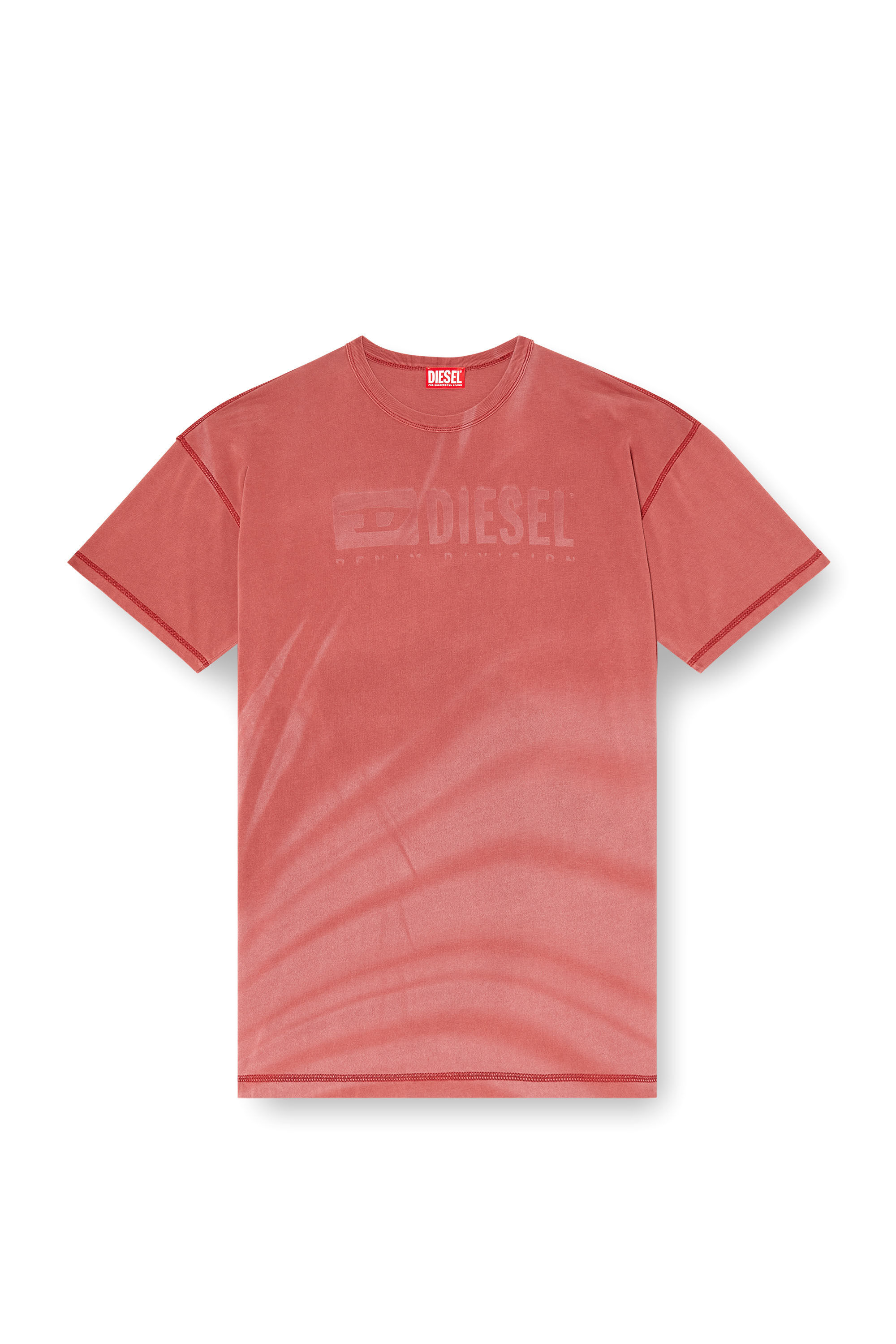 Diesel - T-ADJUST-R13, Male's Laser-faded logo T-shirt in Red - 2