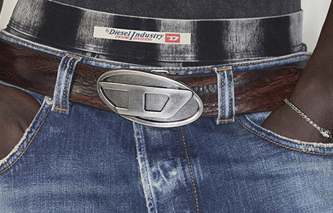 B-1DR Woman: leather Belt with silver D logo buckle | Diesel