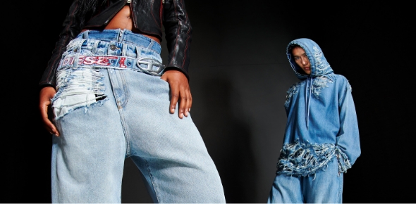 D-VENUS KBT Woman: Knee-high boots in stretch denim | Diesel