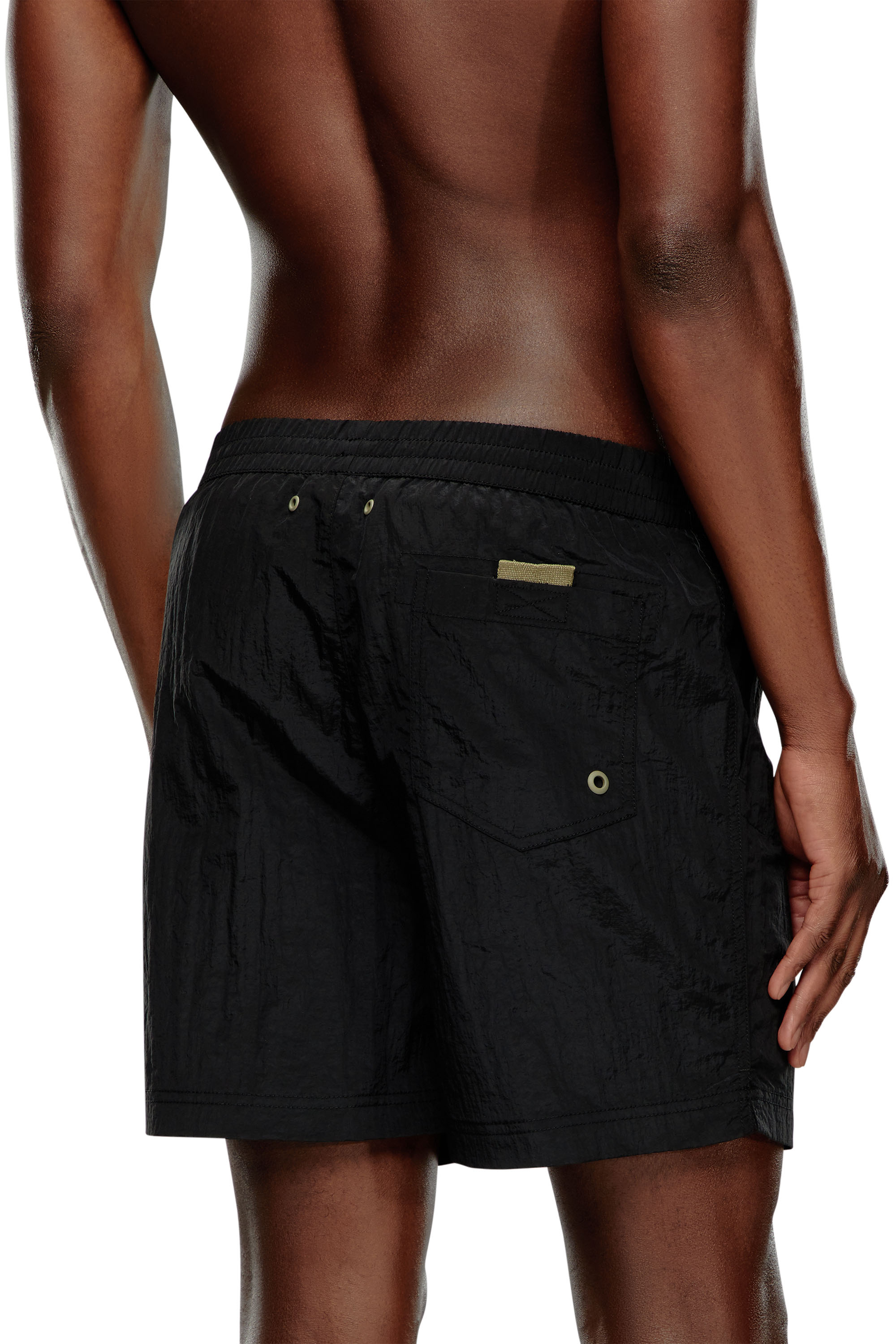 Diesel - BMBX-RIO-41CM-PARACHUTE, Man's Board shorts in crinkled fabric in Black - 4