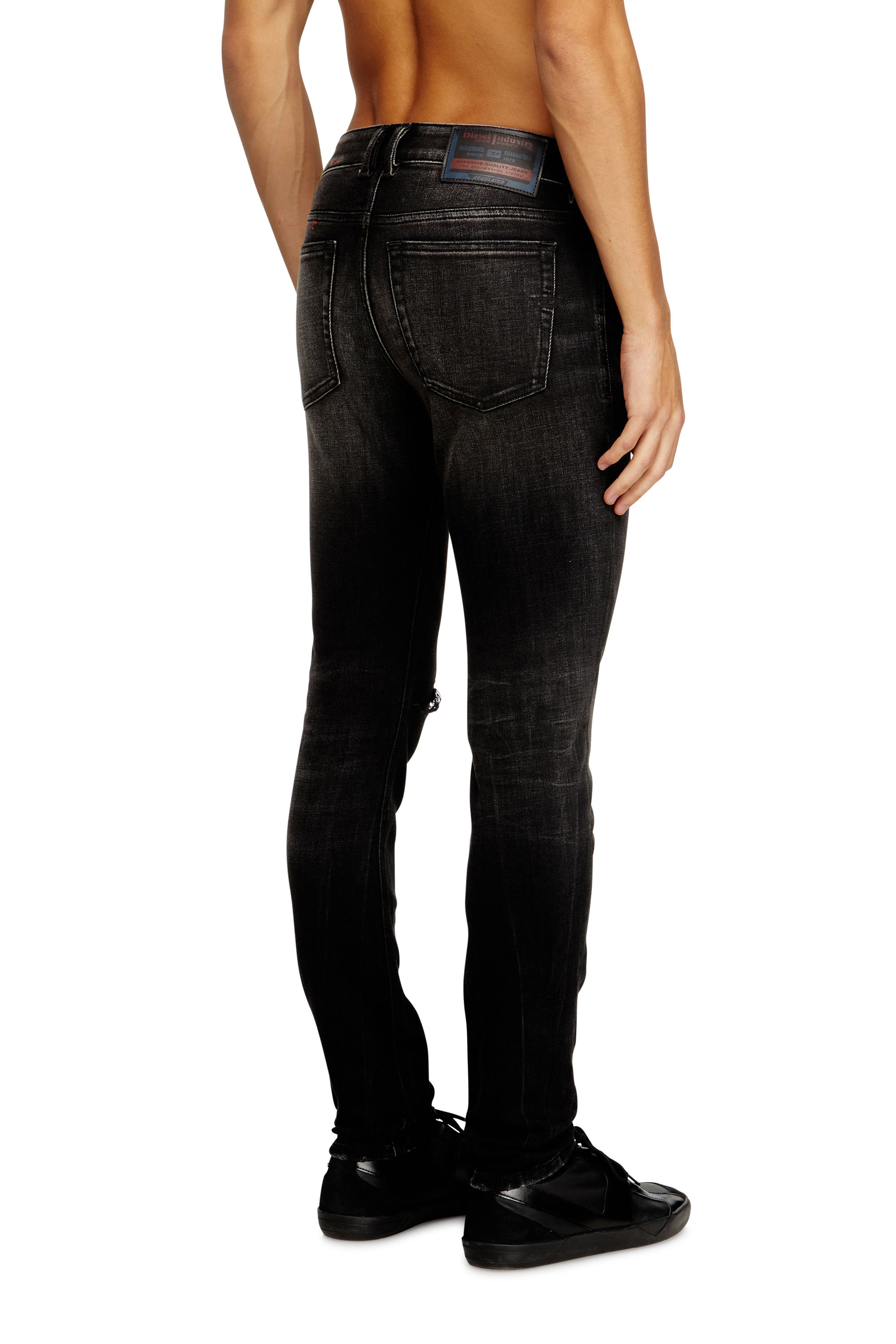 Diesel - Skinny Jeans 1979 Sleenker 09N19 Hombre, Negro/Gris oscuro - 4
