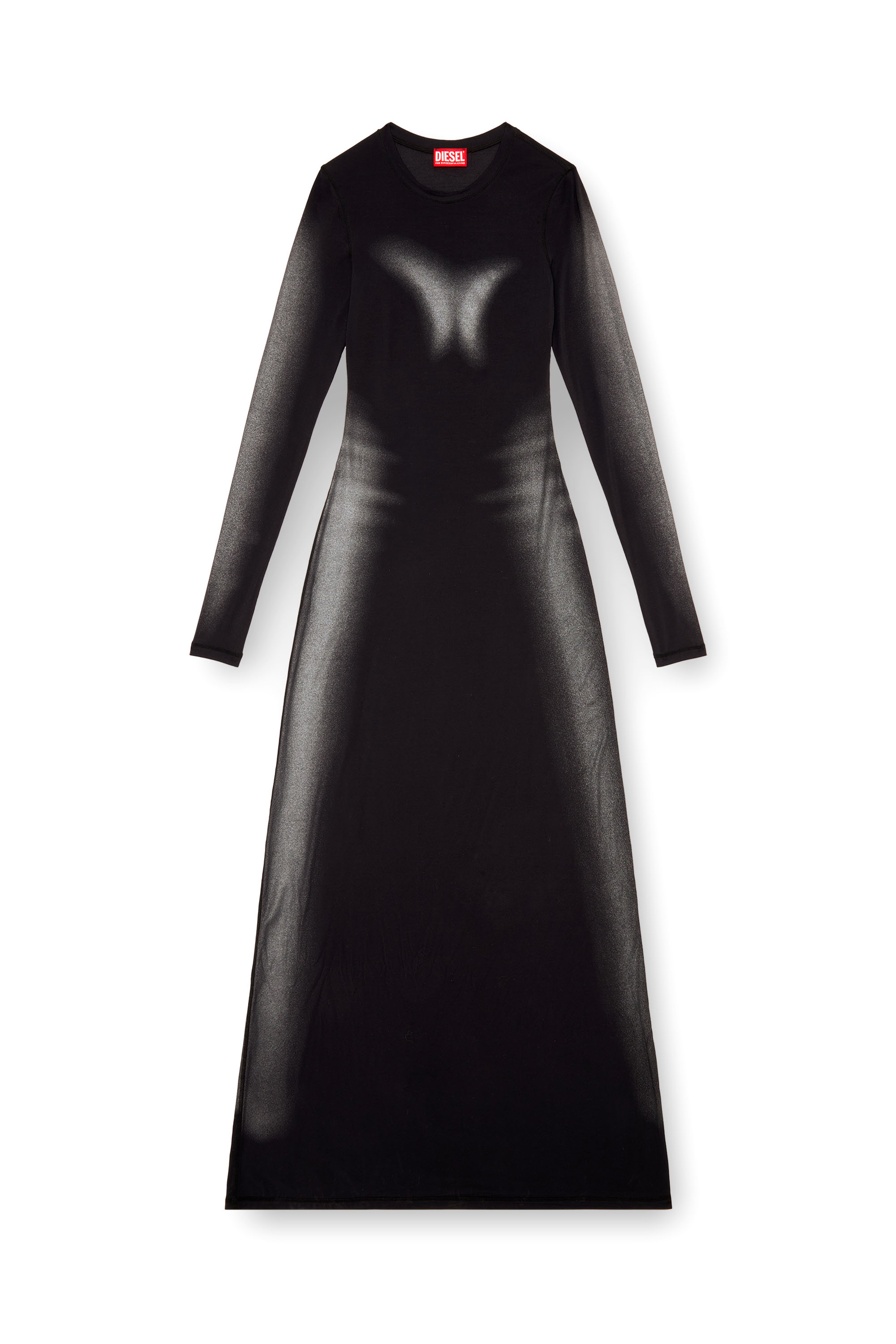 Diesel - D-ANESSA, Female's Long dress in metallic stretch jersey in Black - 2