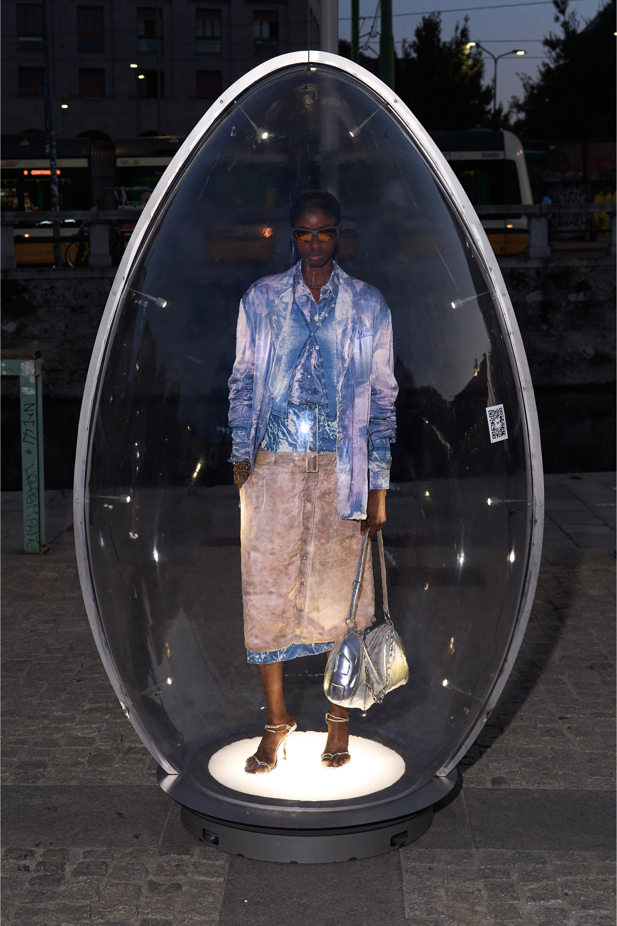 Diesel - T-GABRIEL, C&aacute;rdigan de canal&eacute; de punto con efecto blanqueado Mujer in Azul marino - 4