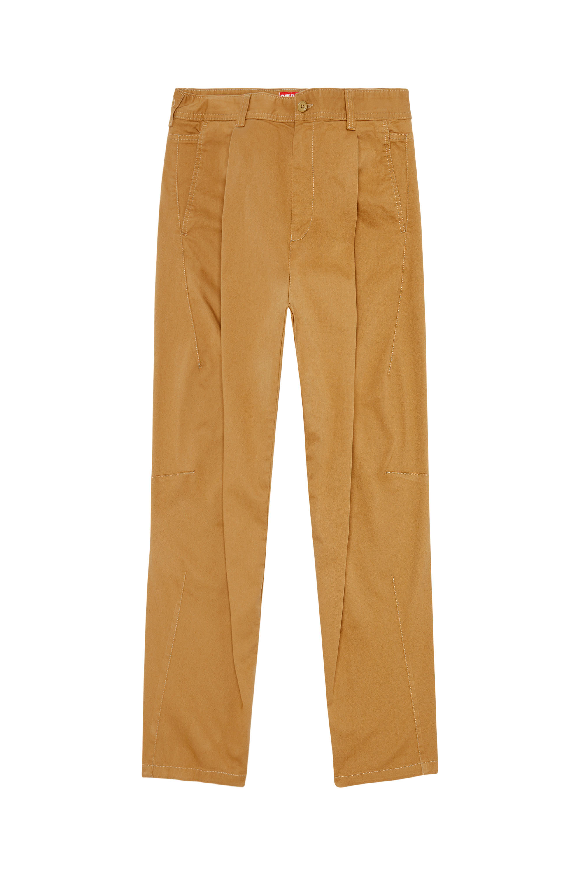 Diesel - P-ARTHUR, Man's Carrot pants in cotton gabardine in Light Brown - 2