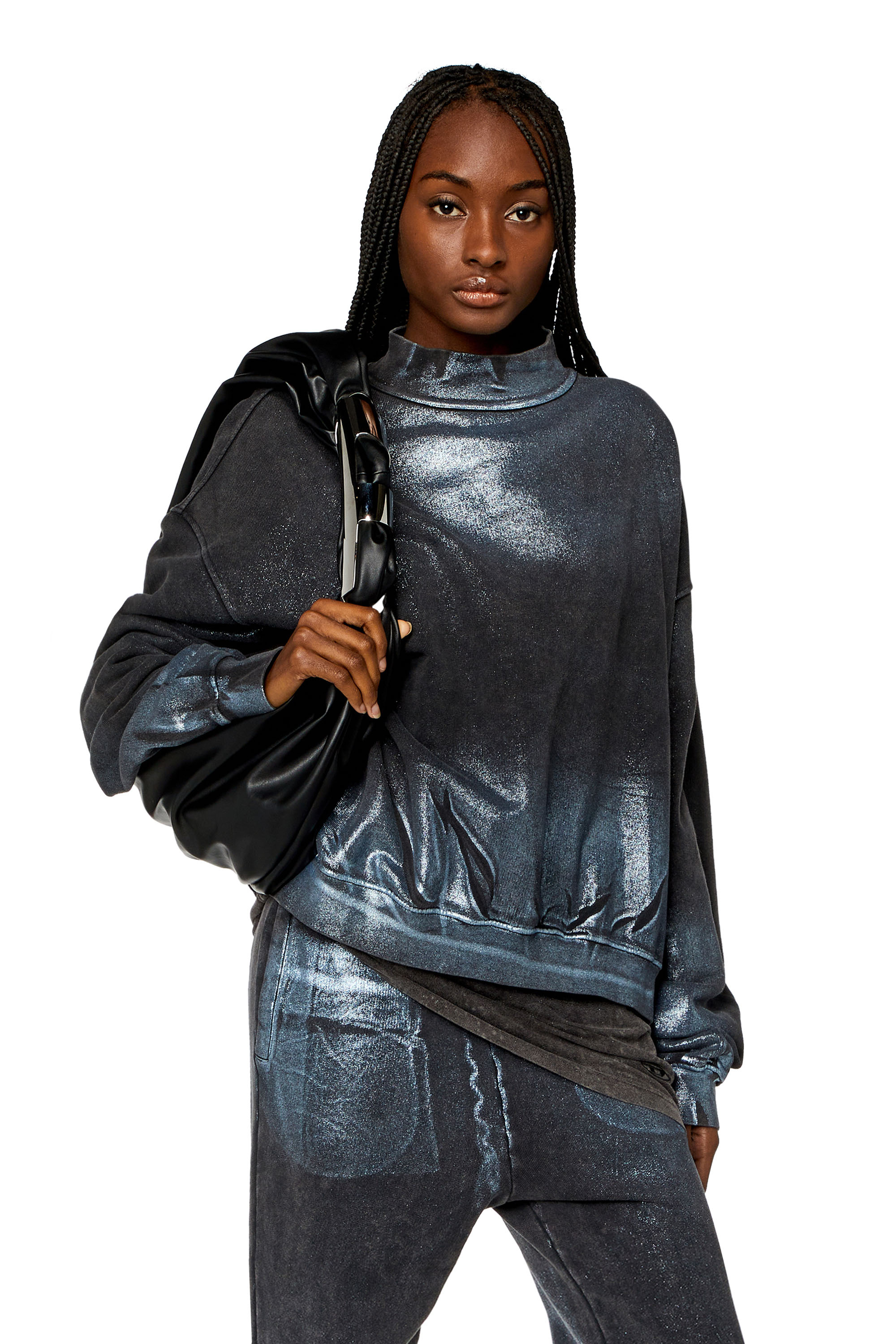Women's Faded metallic sweatshirt | Multicolor | Diesel {{Country}}