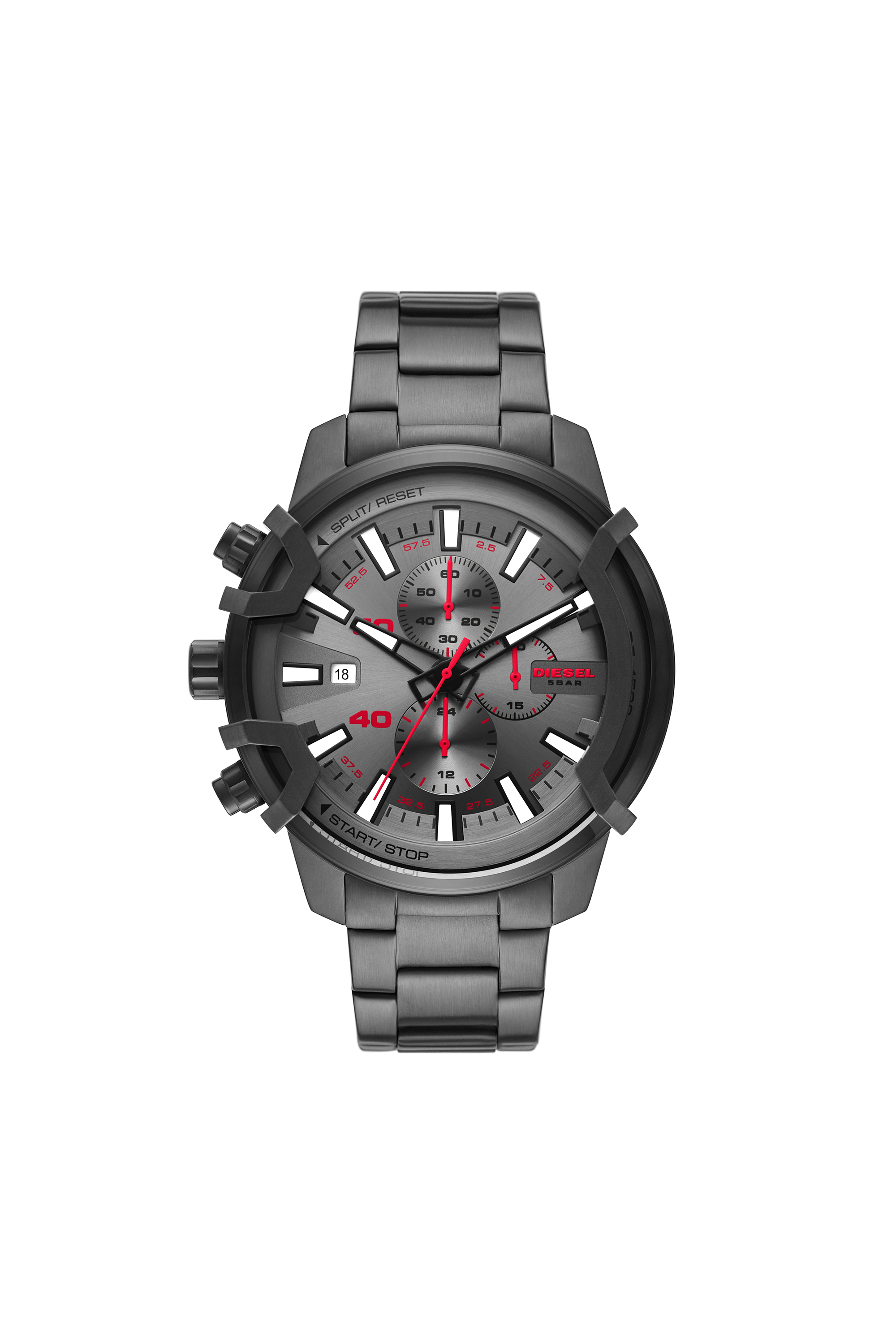 Ddd DZ4586 Man: Griffed chronograph gunmetal steel watch | Diesel